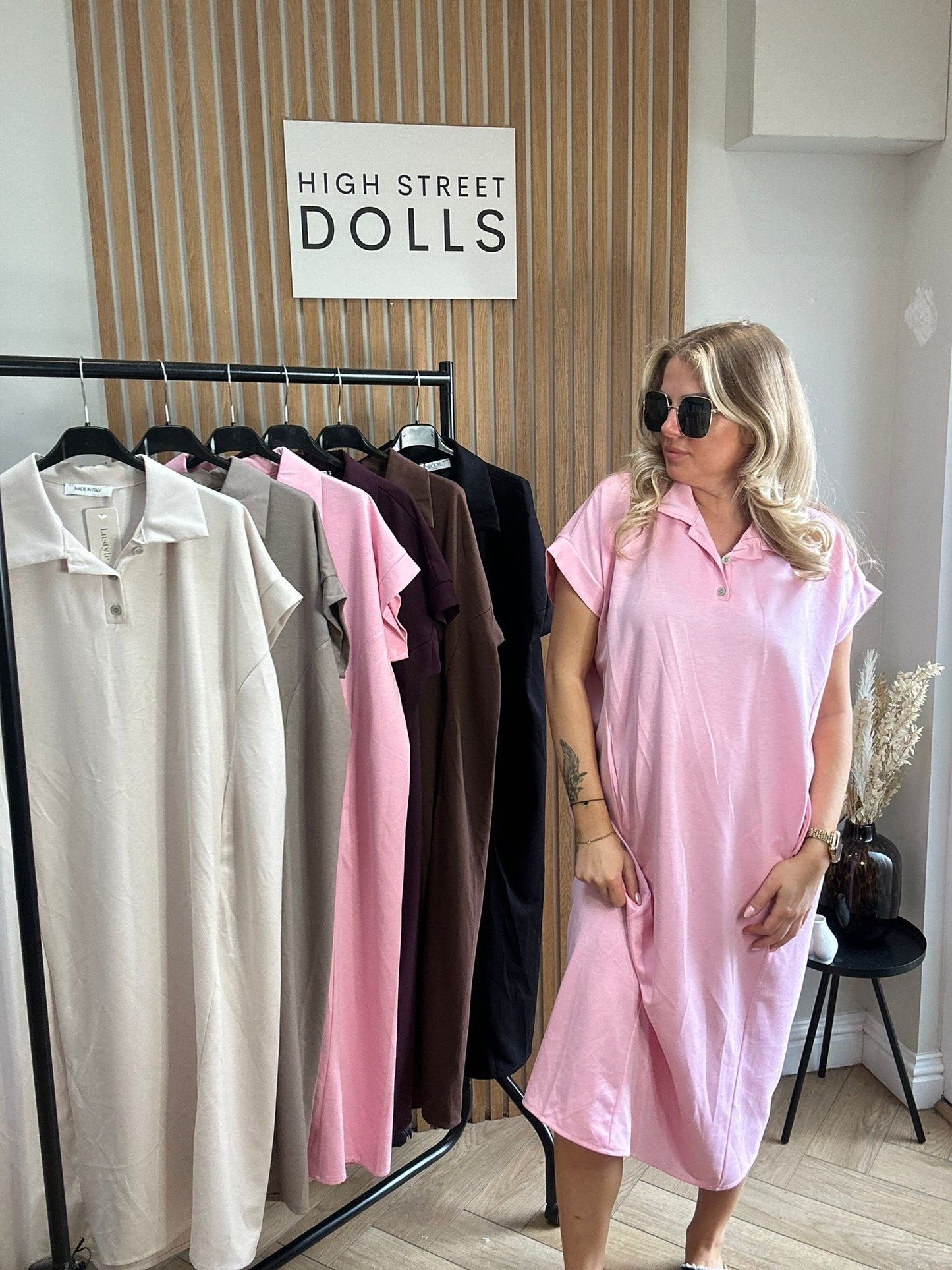 Safia LUX Midi Dress Summer Holiday Outfit Oversized Polo Short Sleeves