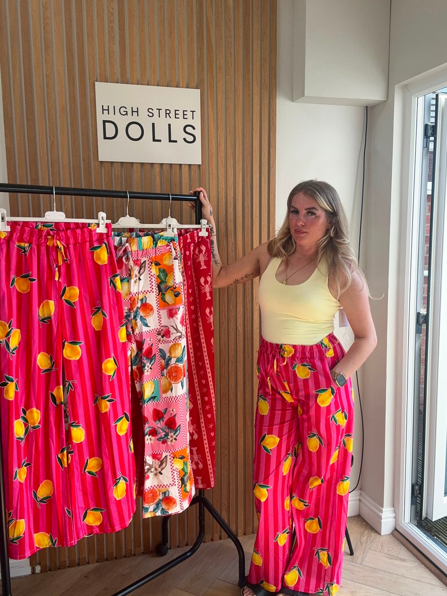 Clementine Wide Leg Trousers Light Weight Style Summer Lemon