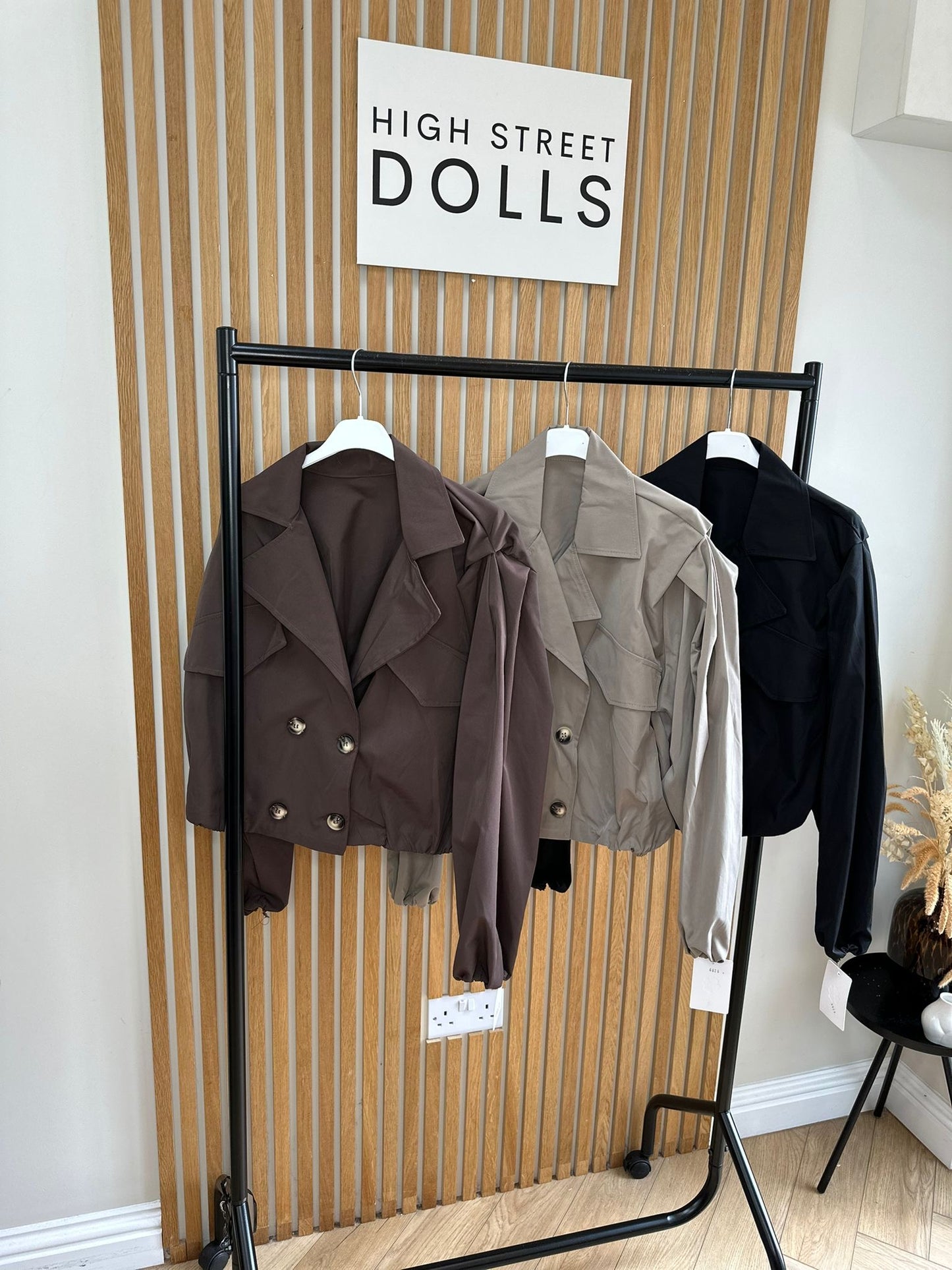 Riley Cropped Double Breasted Jacket Lightweight Trench Coat