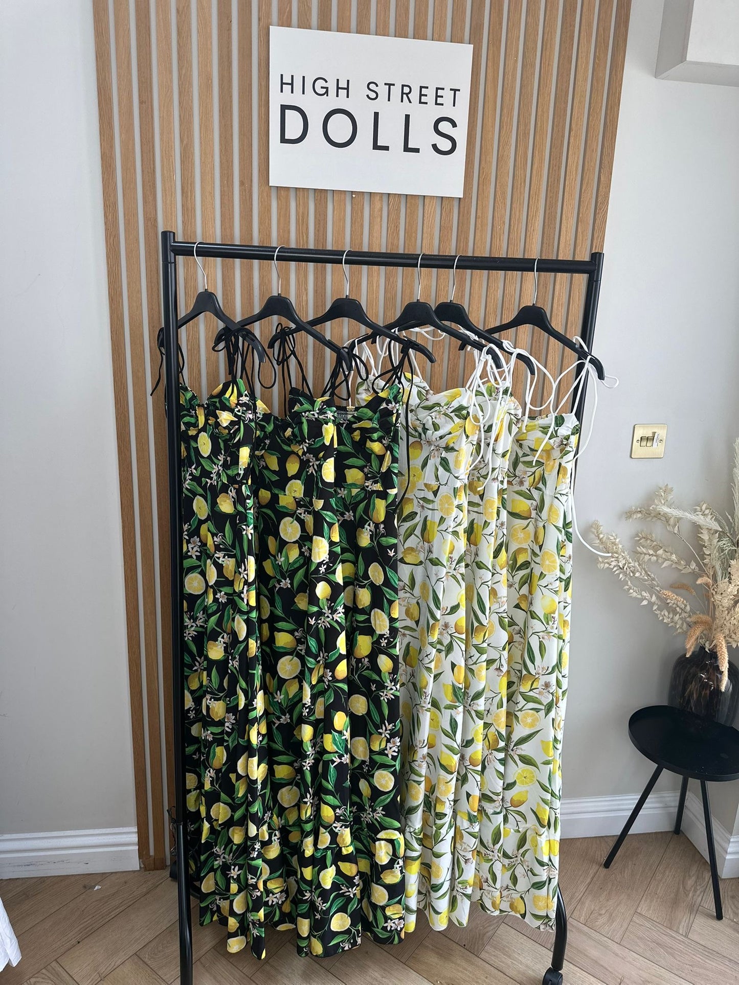 Valencia Lemon Longline Dress Printed spaghetti strap dress