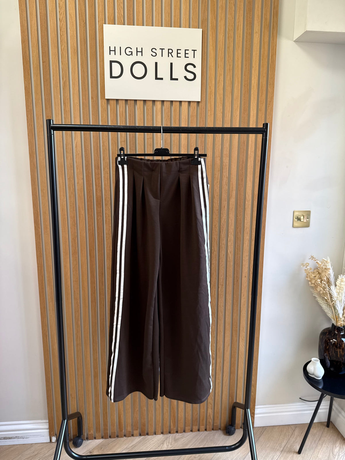 Nova Striped Wide-Leg Flare Trousers Joggers Statement Stripe Detail Spring Summer Autumn