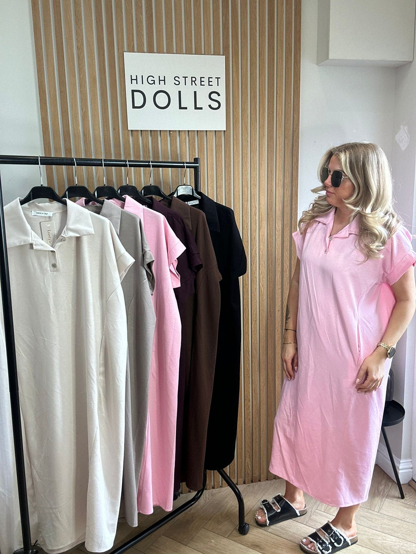 Safia LUX Midi Dress Summer Holiday Outfit Oversized Polo Short Sleeves