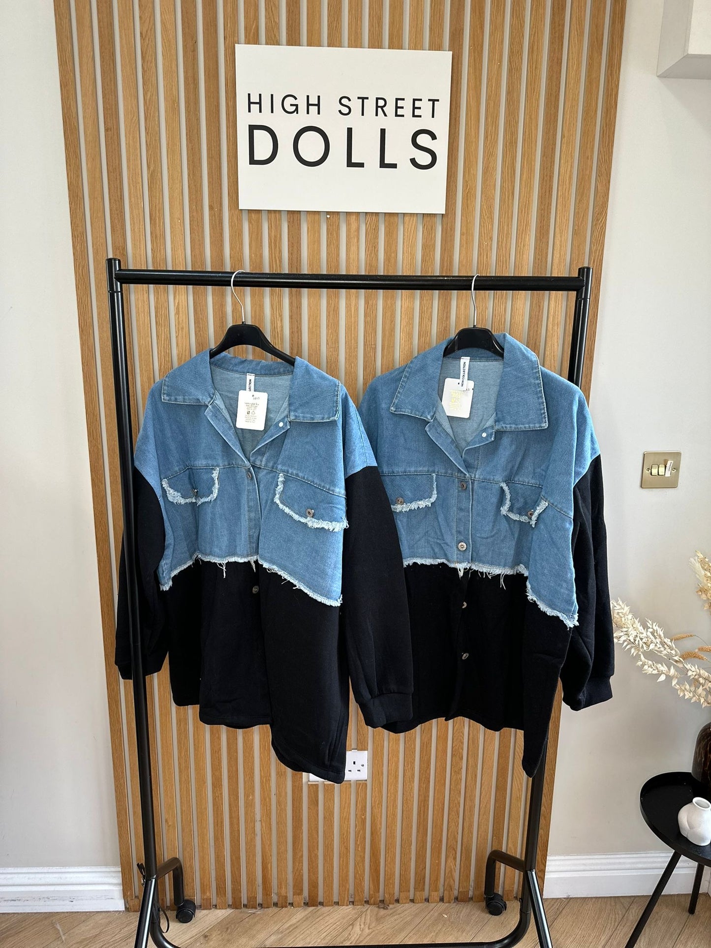 Bryony Oversized Shaket with Denim Details Shirt Jacket