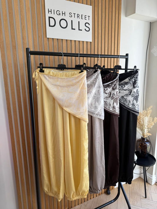 Pearl Harem Trousers Satin Top and Trousers Set Two Piece Co Ord Women’s Summer Set