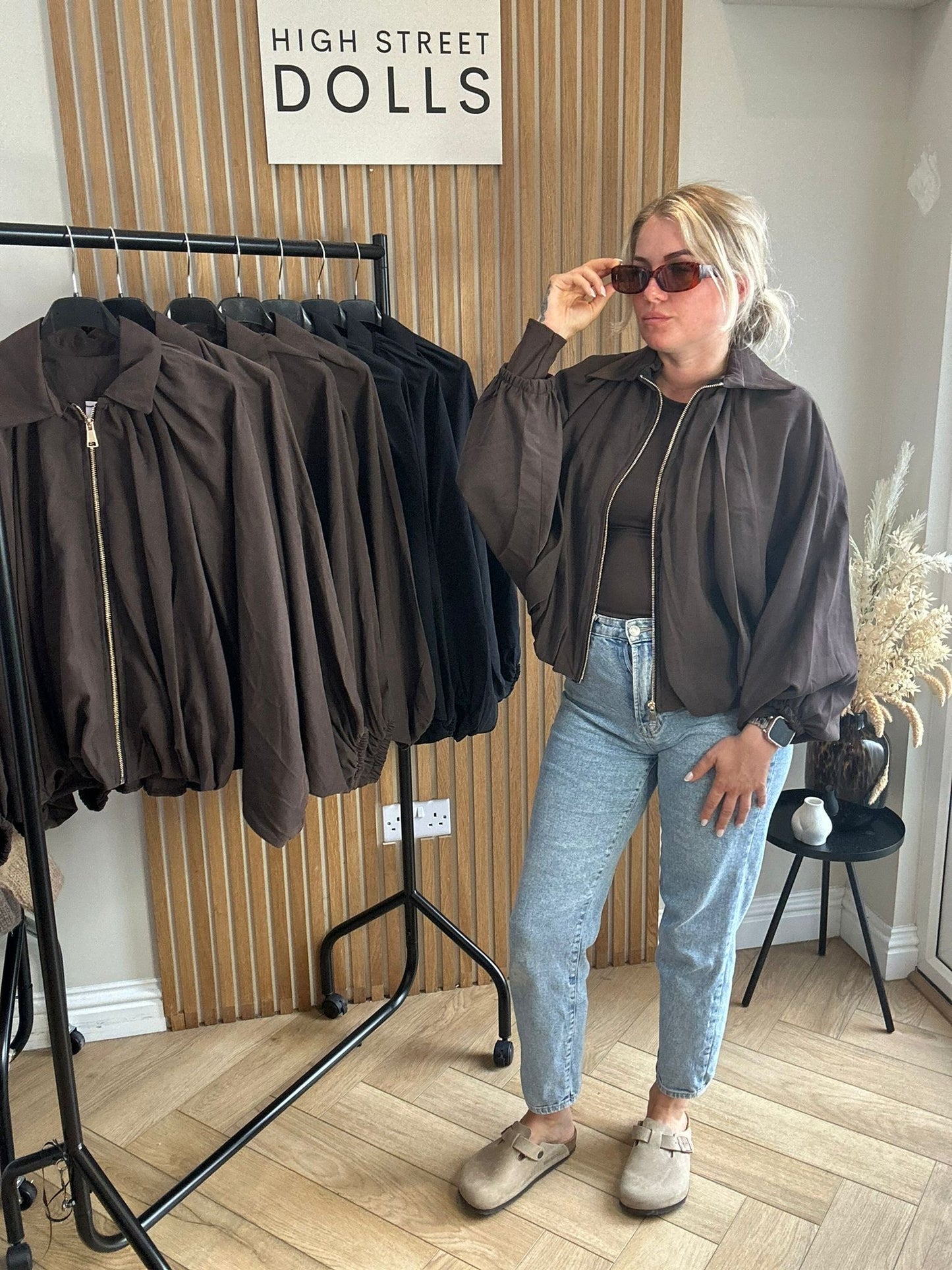 Kaede Suede Jacket with bubble hem