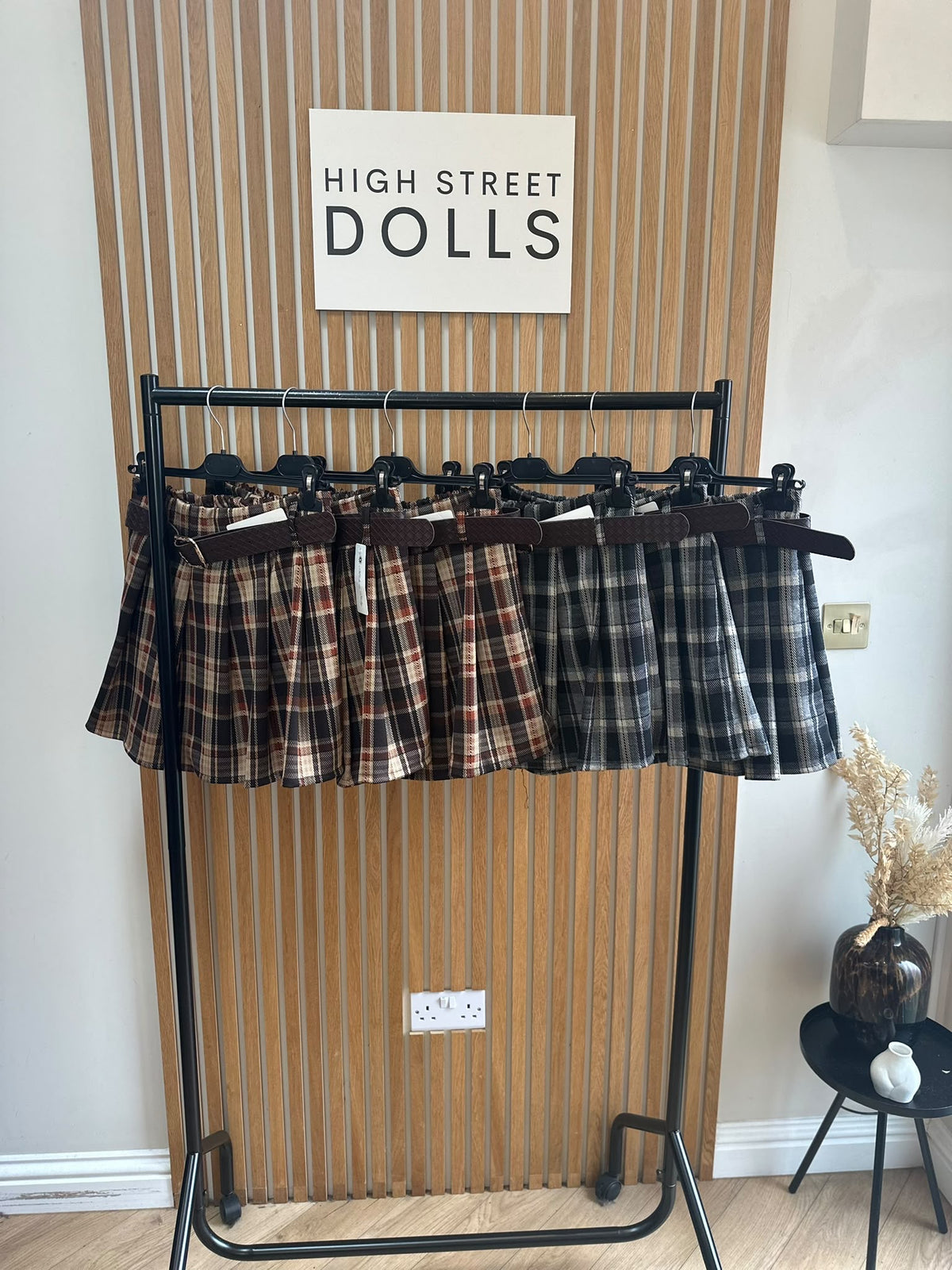 Cassidy Tartan Check Pleated Shorts/Skort – Belt Included, Front Pleated Skirt, Autumn Winter Women’s Fashion