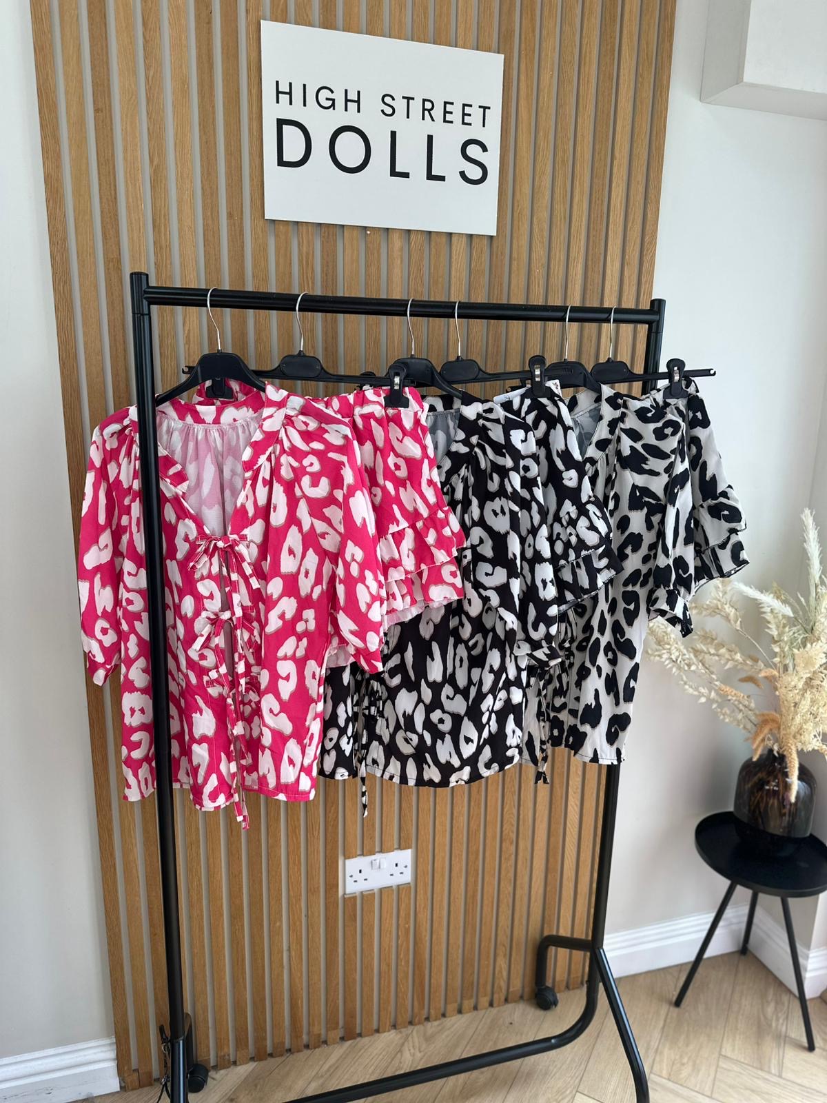 Zoey Leopard Print Bow Top and Skort Matching Co Ord Summer holiday outfit airport outfit
