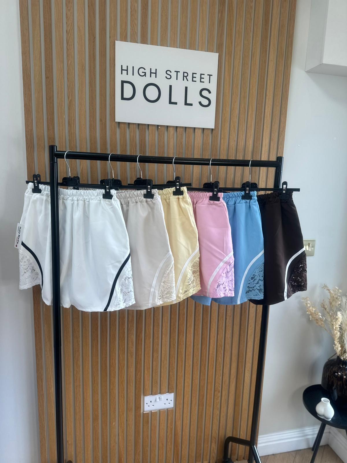 Sugar Lace Shorts Activewear Stripe Details Spring Summer Holiday Elastic Waistband
