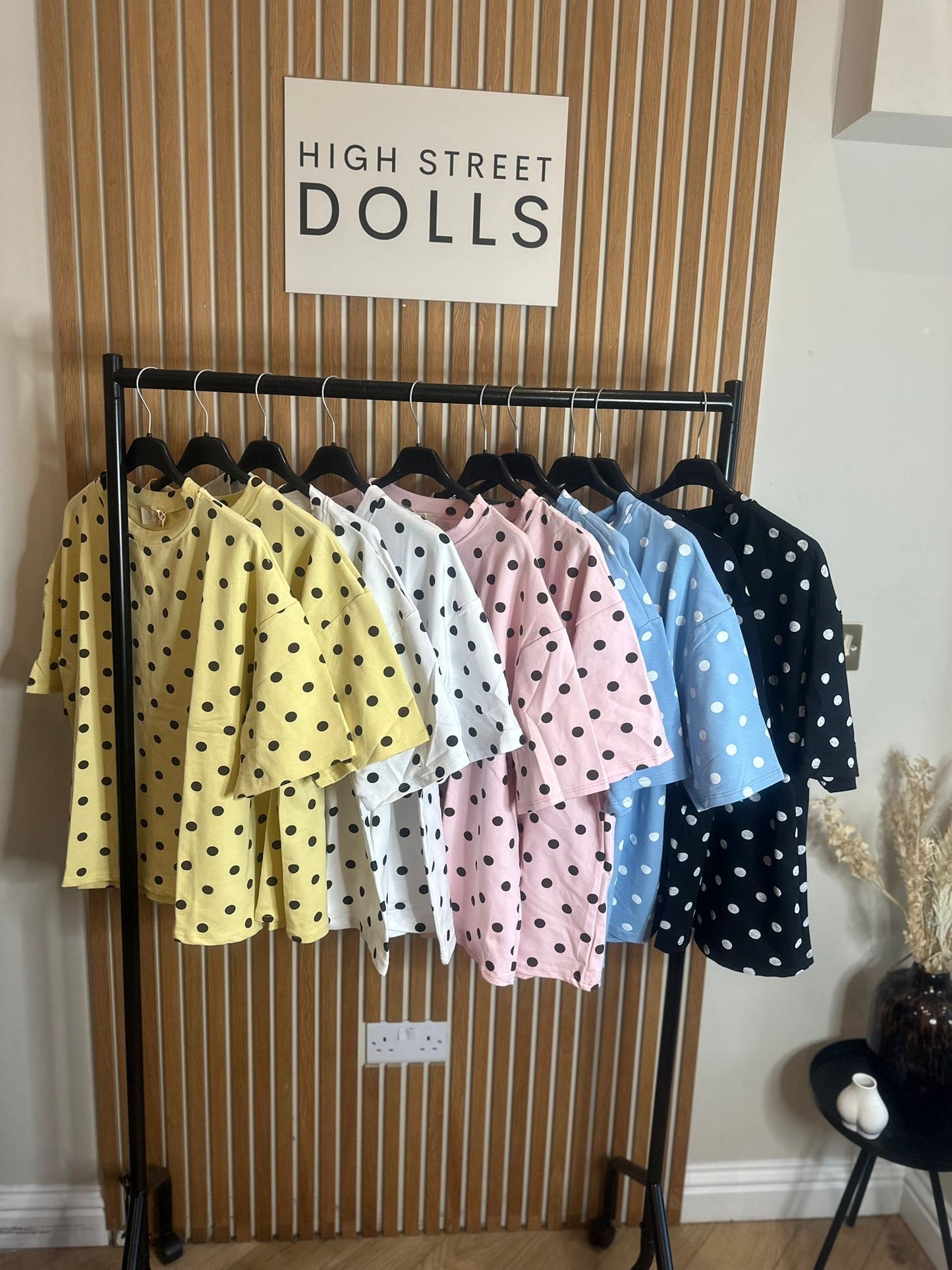 Mabel Polka Dot Oversized T Shirt Short Sleeves Spring Summer Lemon Viral