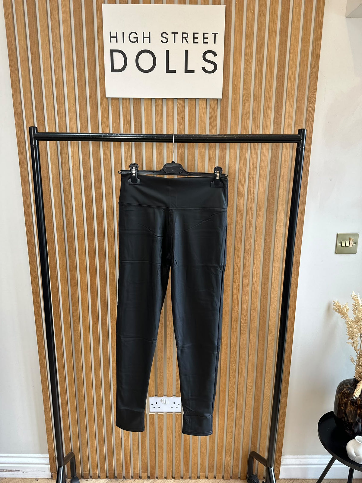 Naomi PU Leather Look Leggings Trousers High Waisted Fitted Style Autumn Winter