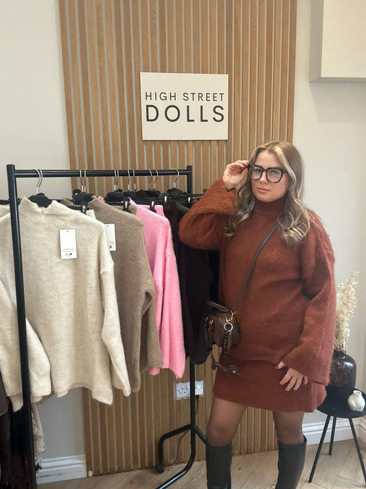 Mina Jumper and Skirt Set Oversized Knitwear Autumn Winter Outfit Co Ord Two Piece Mohair Knit