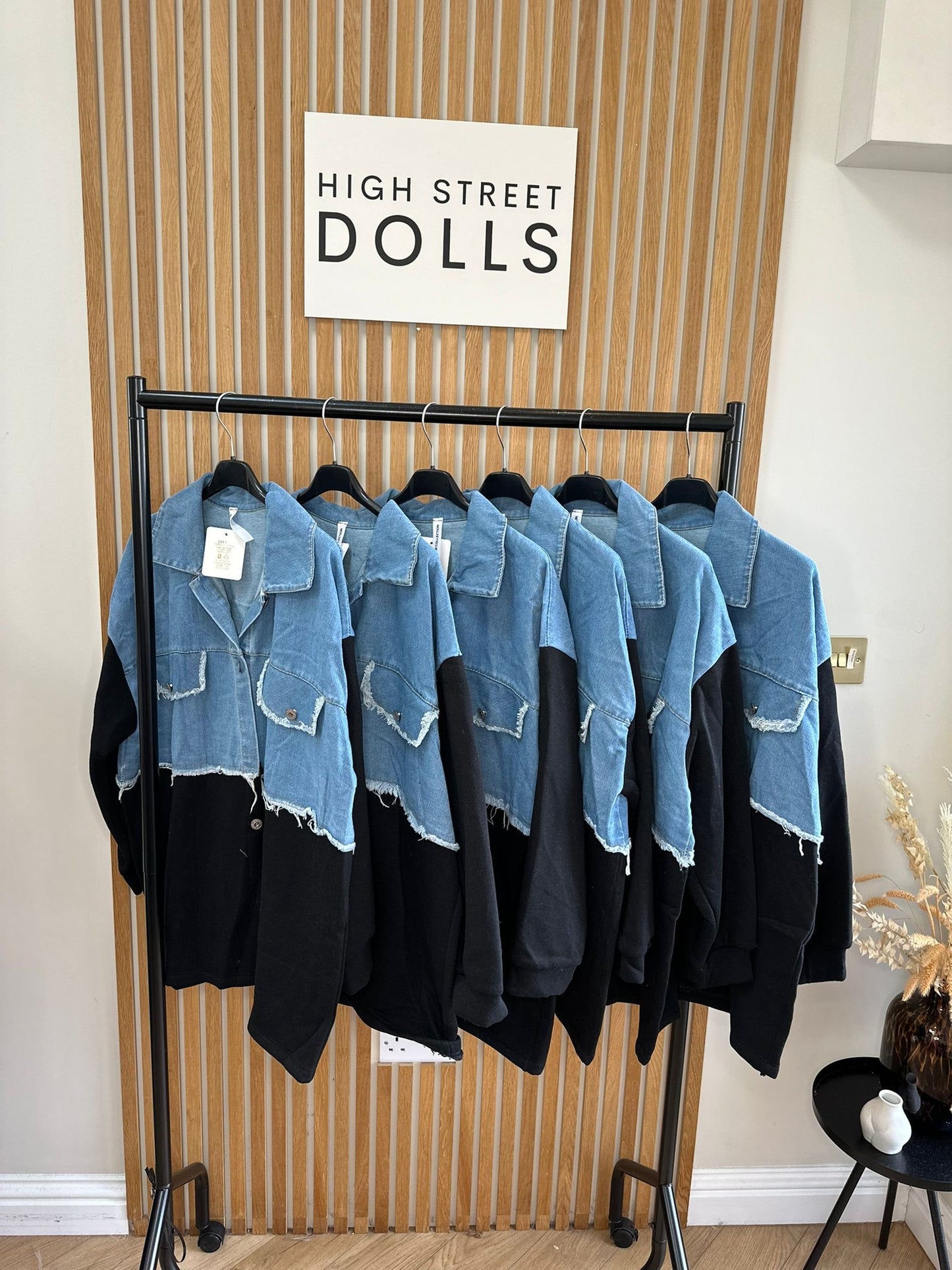 Bryony Oversized Shaket with Denim Details Shirt Jacket