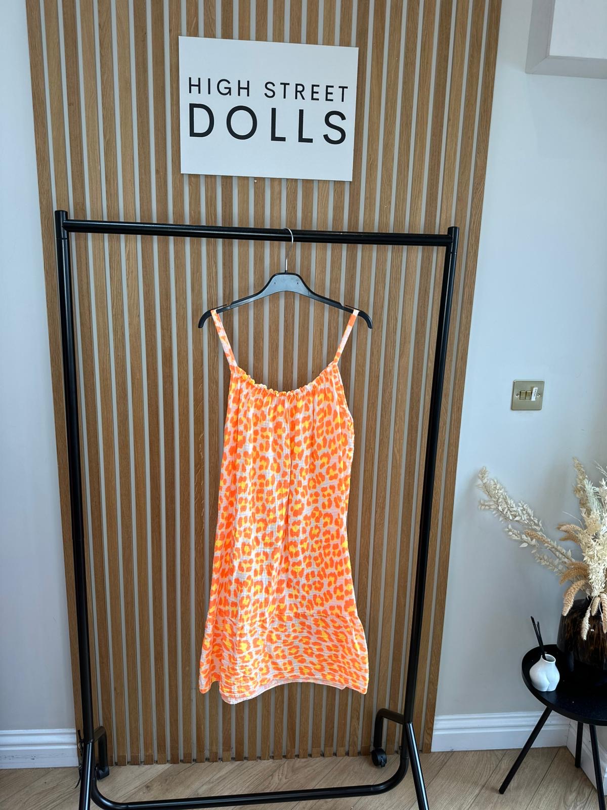 Delilah Cheesecloth Printed Dress Mini Length Leopard Print Holiday Summer