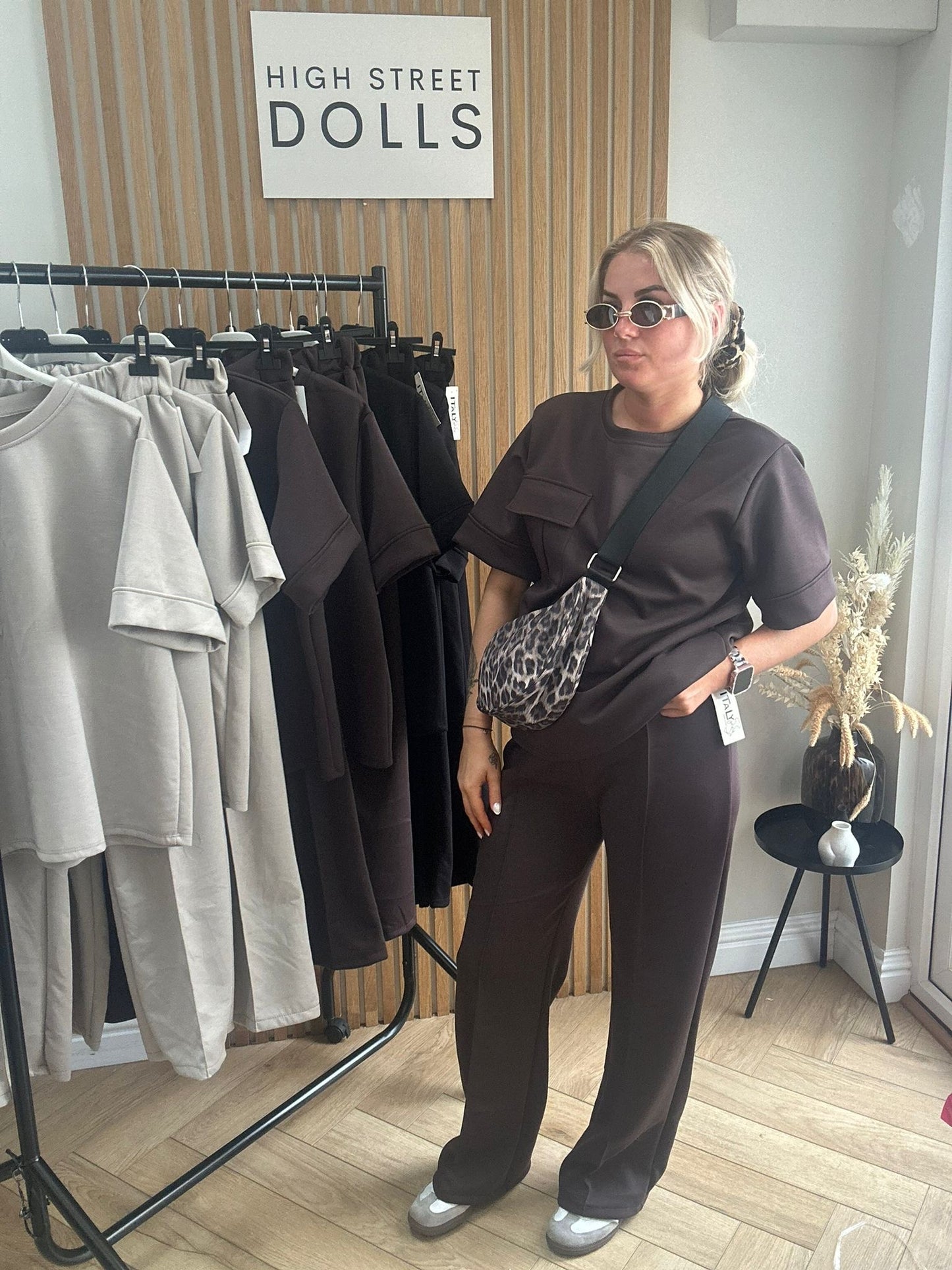 Piper Lounge Set T shirt with Wide leg Trousers Combat Pocket Tracksuit Loungewear Two Piece Co Ord