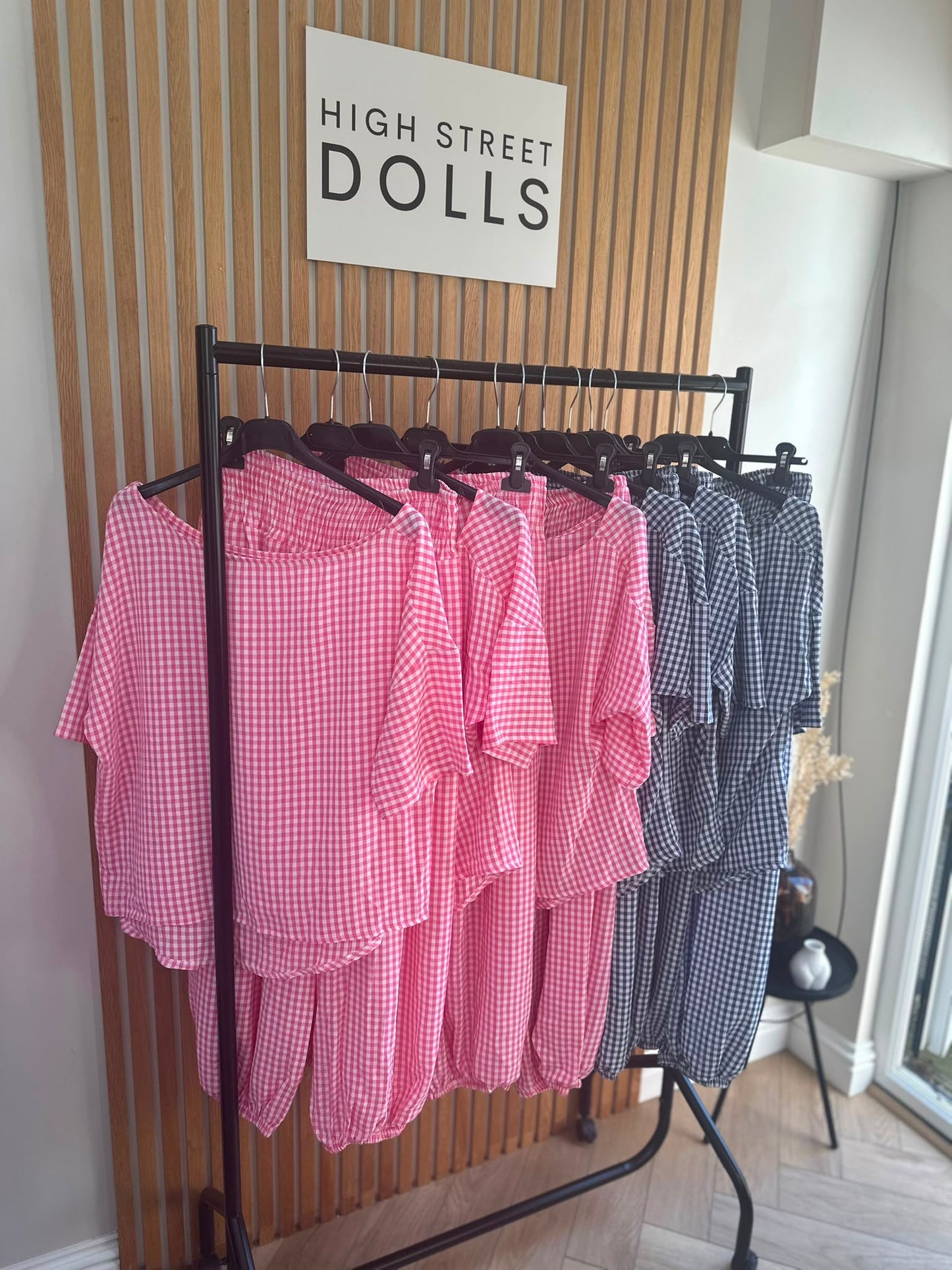Shelley Gingham Co Ord Top and Trouser Set Summer Holiday Light Weight Material