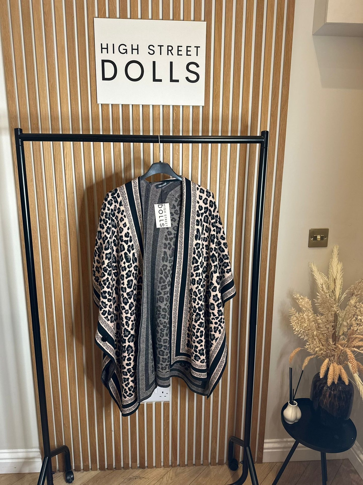 Leopard Print Poncho Cardigan