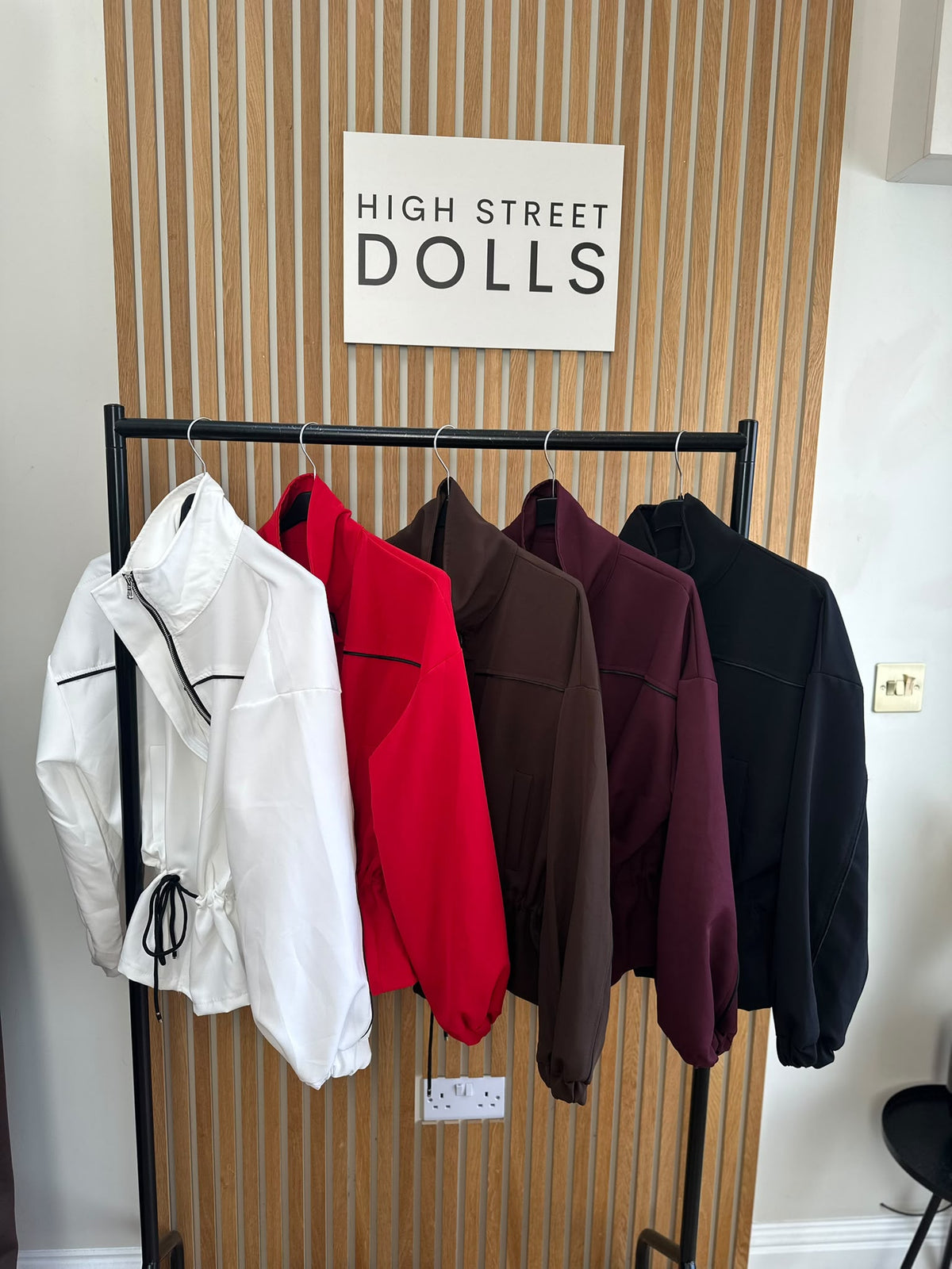 Mia Peplum Jacket – Women’s Sporty Lightweight Cover-Up, Autumn/Winter Layer with Piping Details, Cinched Waistline & Funnel Neckline