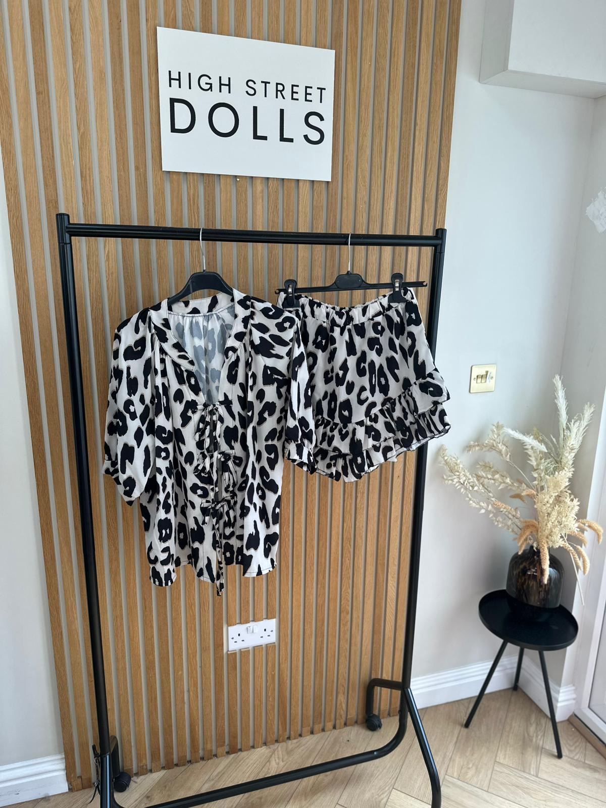 Zoey Leopard Print Bow Top and Skort Matching Co Ord Summer holiday outfit airport outfit
