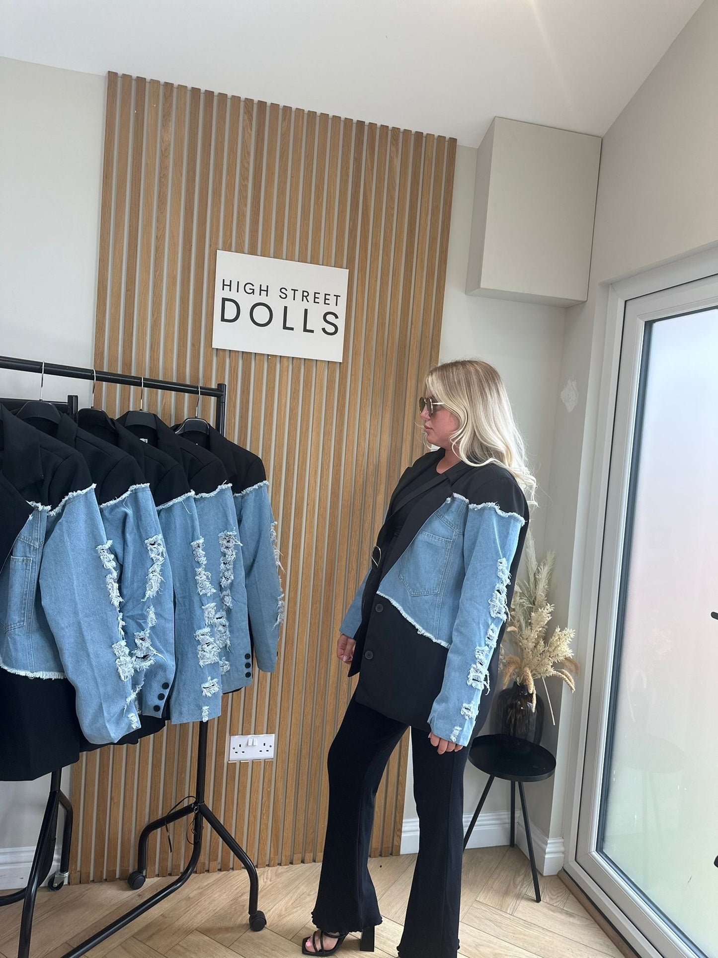 Callie Blazer Denim Sleeves Women’s Jacket