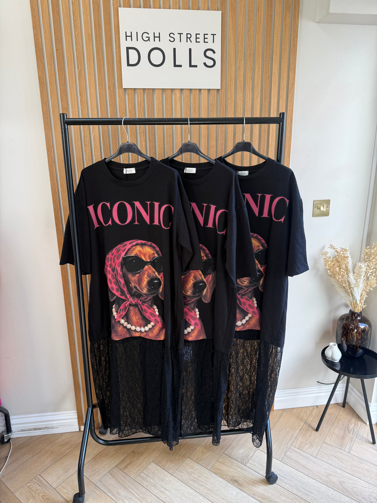 Teagan Oversized Lace T Shirt Dress Slogan Dog Print Longline Maxi Dress Summer Autumn