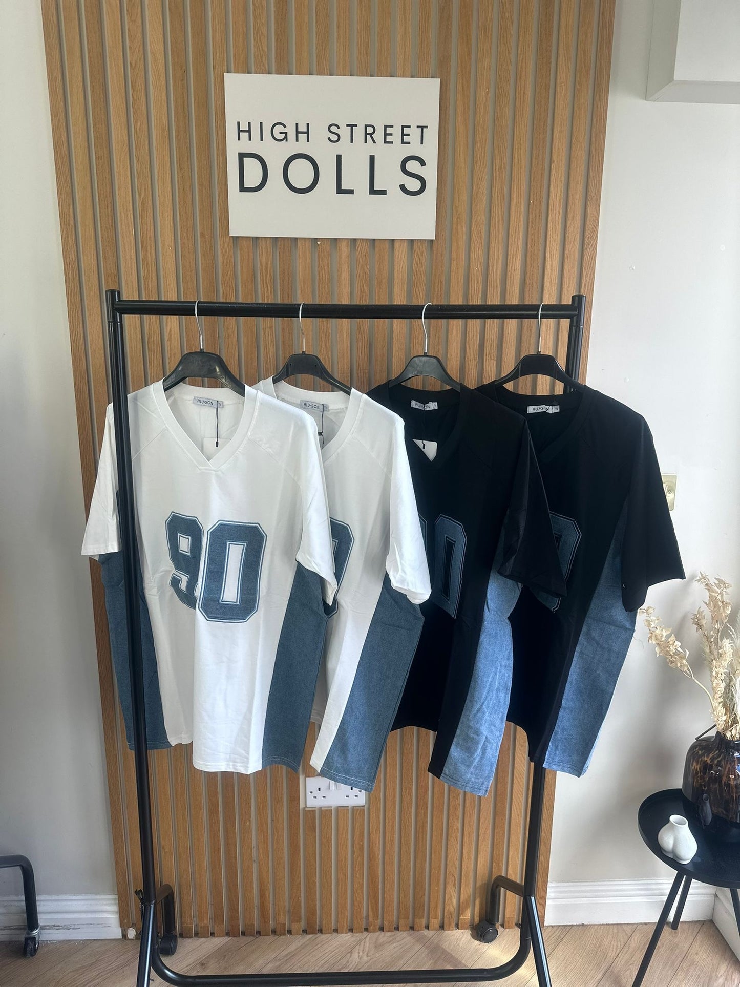 Darcie Baseball T Shirt Short Sleeves Slogan Denim Top Spring Summer Holiday