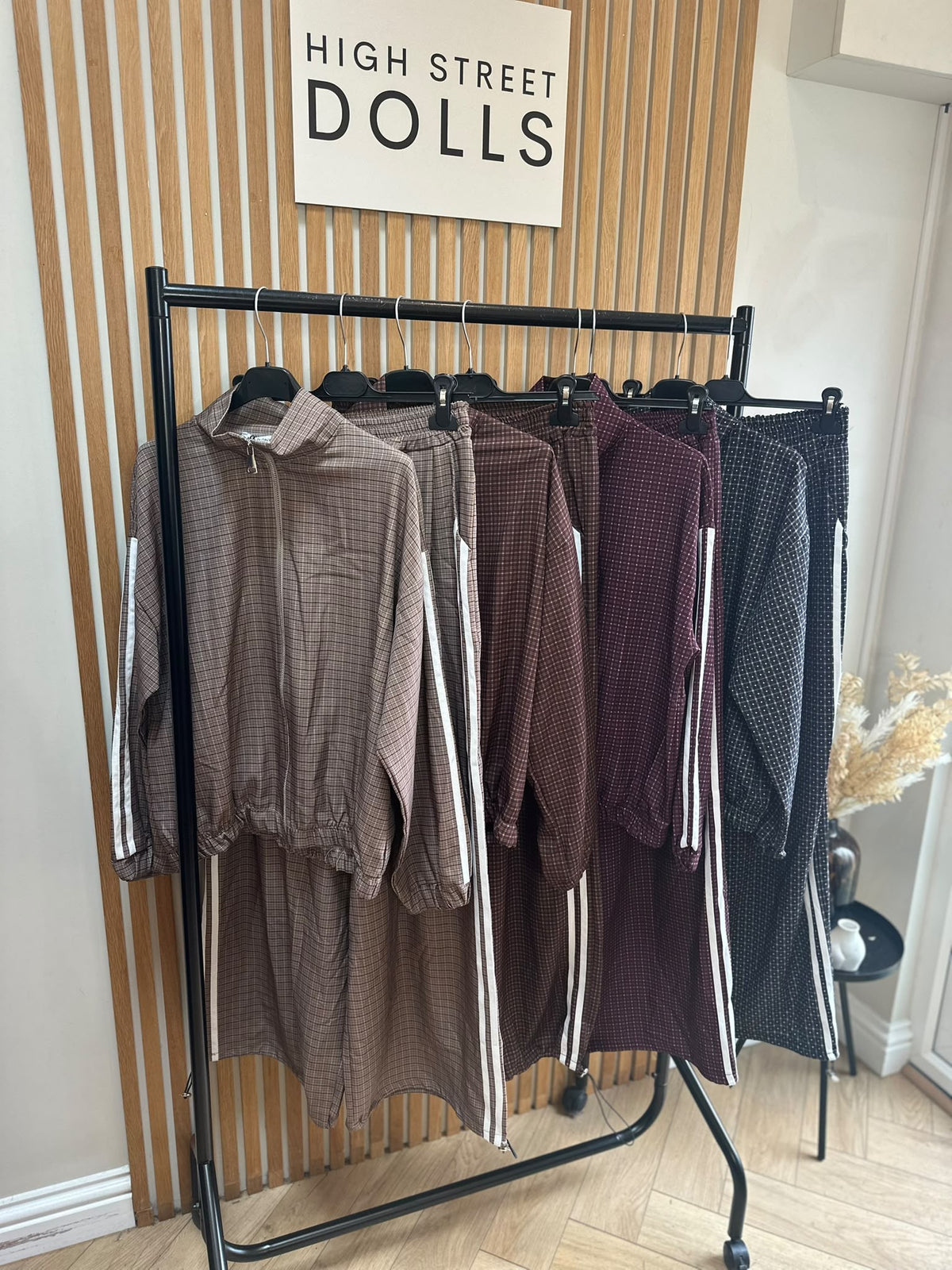 Romy Luxe Tracksuit – Zip Funnel Neck Jacket & Wide Leg Trousers with Stripe Details, Two-Piece Autumn Winter Lounge Co-Ord