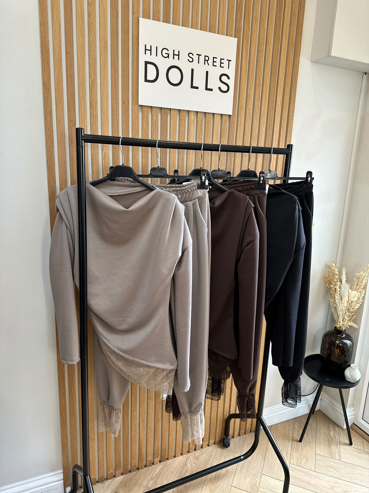 Lola Lace Trim Long Sleeve Co-Ord Lounge Set – Women’s Autumn Winter Top & Trousers
