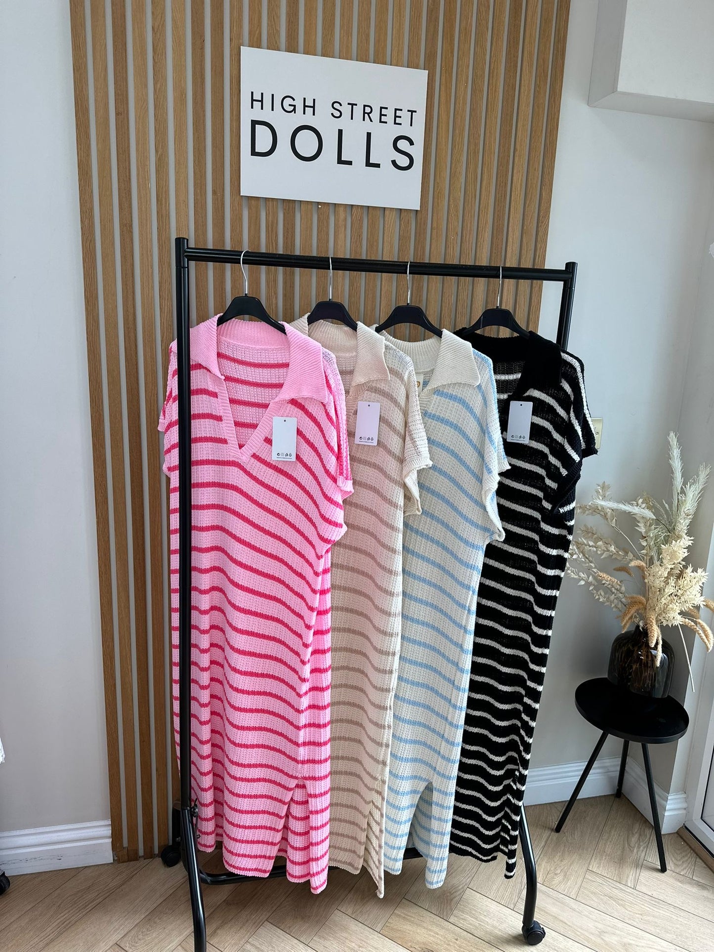 Belle Knitted Stripe Midi Dress Summer Holiday Outfit