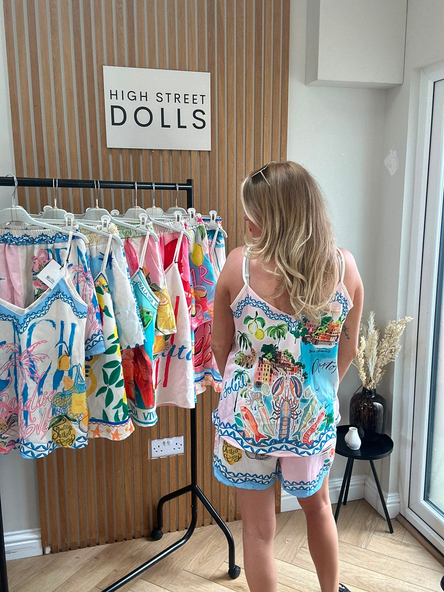 Dominica Strap Top and Shorts Bright Summer Prints Holiday Spaghetti Strap Co Ord Two Piece