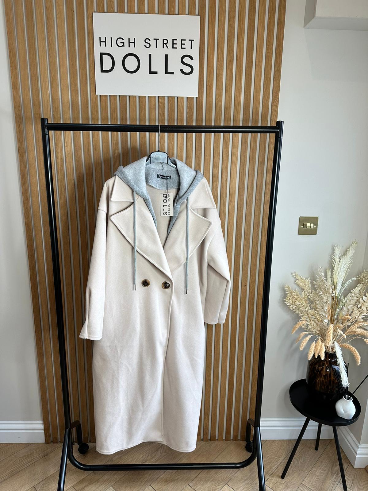 Hooded Duster Coat longline duffle oversized women’s jacket