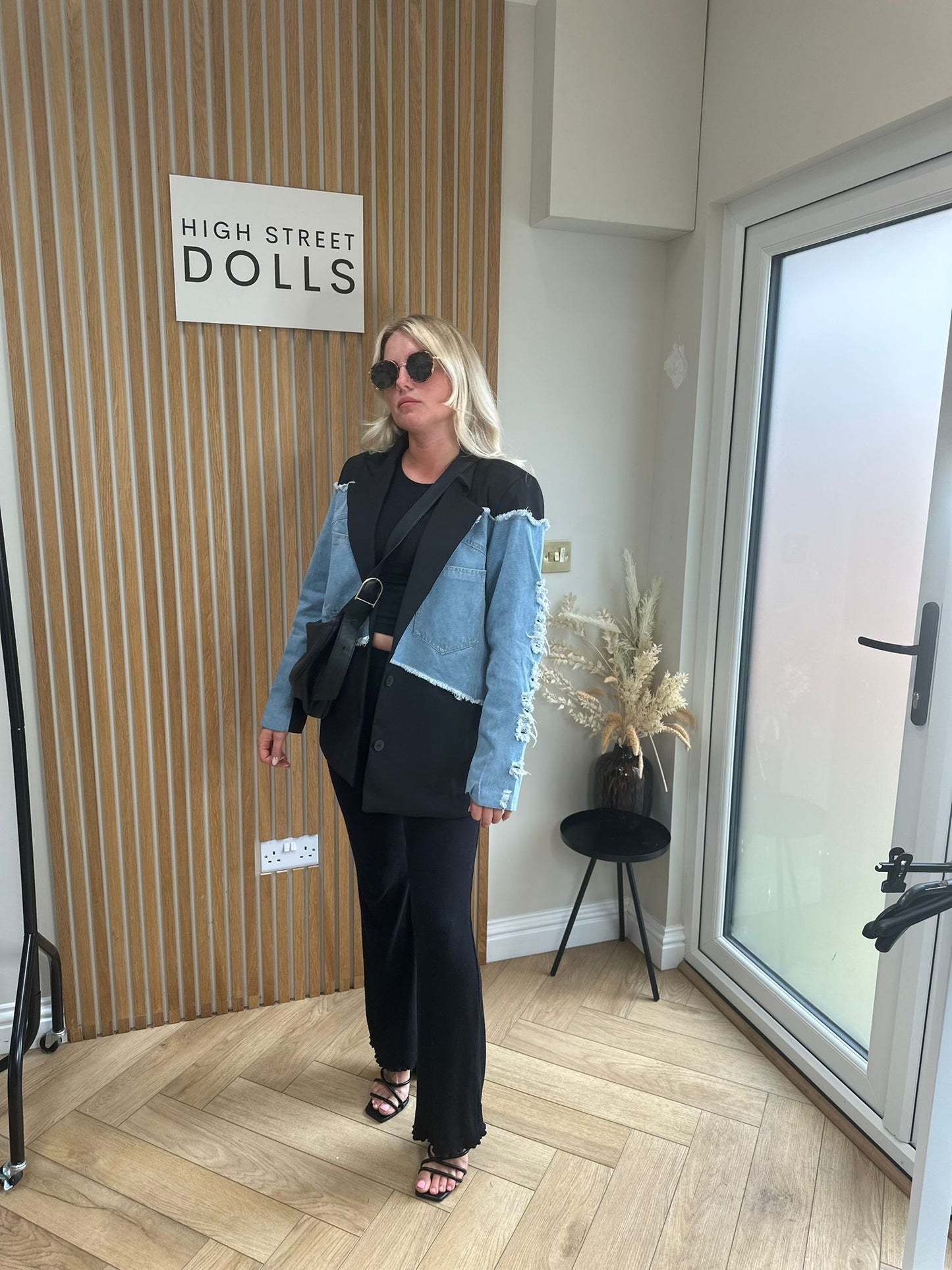 Callie Blazer Denim Sleeves Women’s Jacket