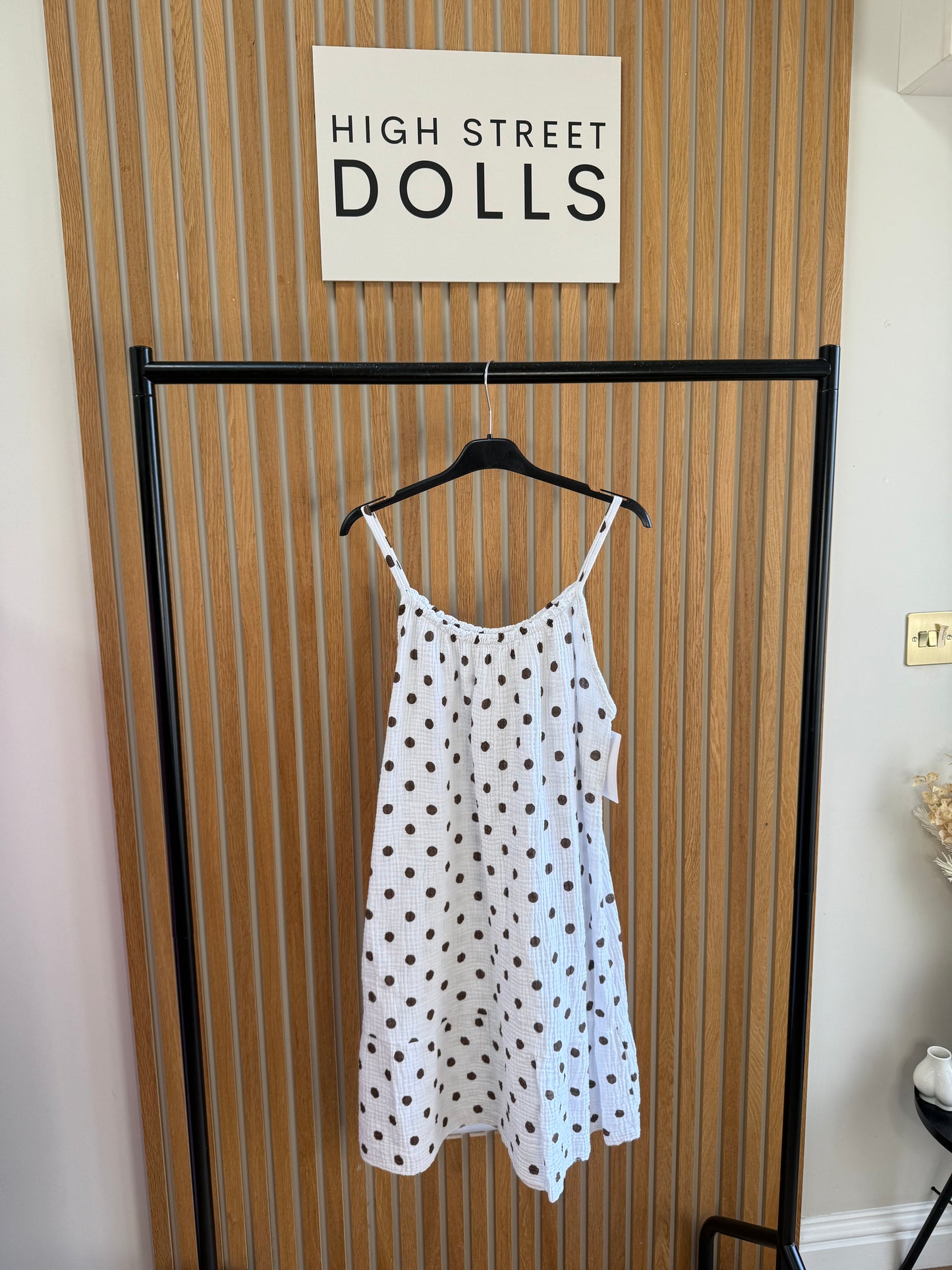 Pippa Ruffle Dress CheeseCloth Polka Dot Print Summer Holiday Short Dress
