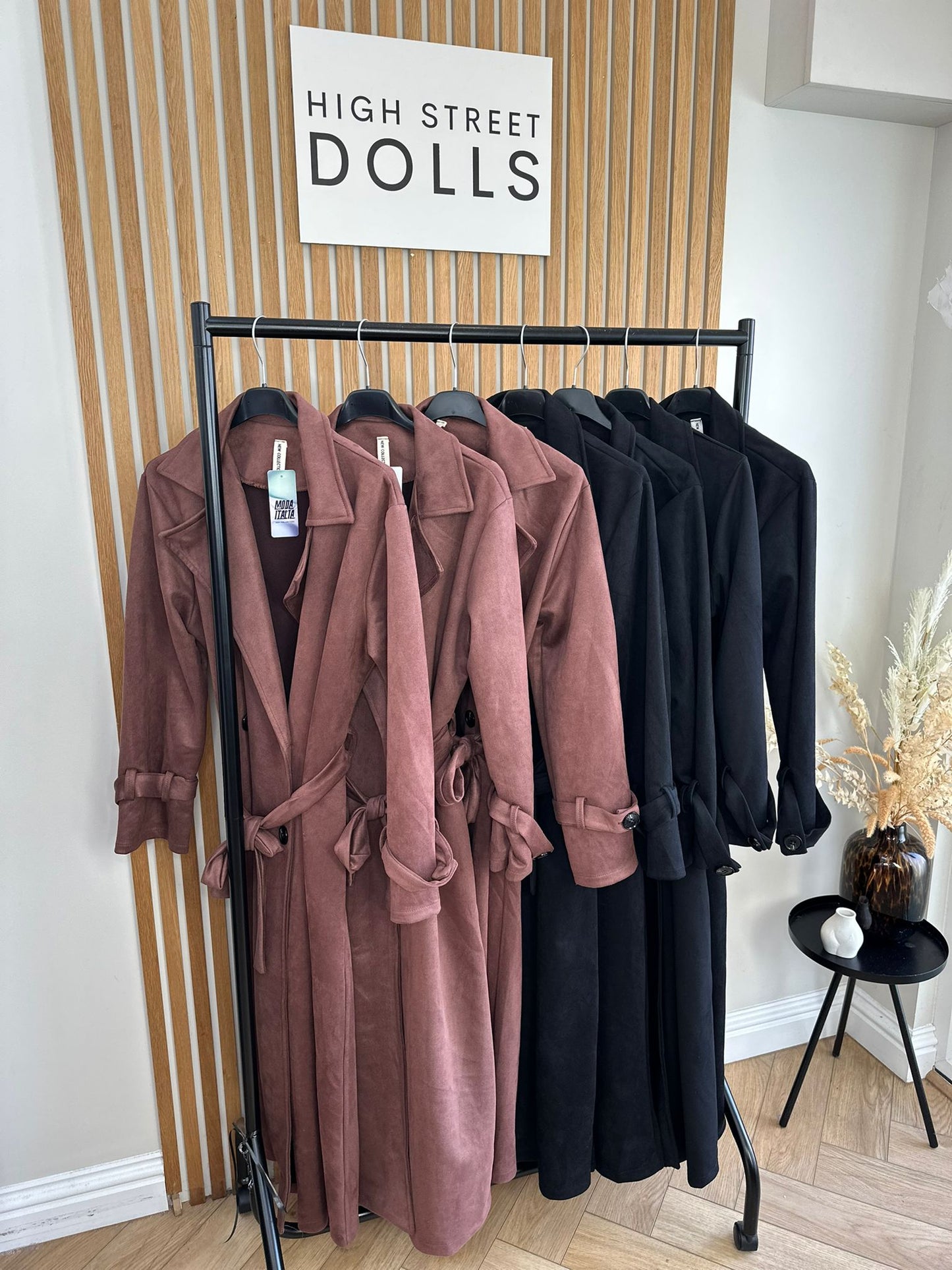 Rea Suede Trench Coat Longline Autumn Winter Jacket