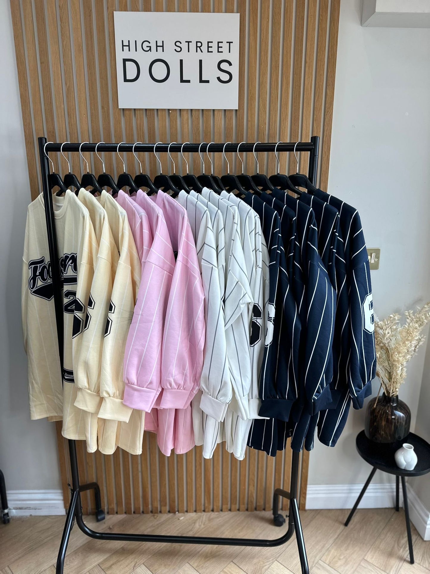 Aurora Oversized Baseball Top Dress Striped Design Slogan Jumper Long Sleeves Printed Spring Summer Baseball Basketball