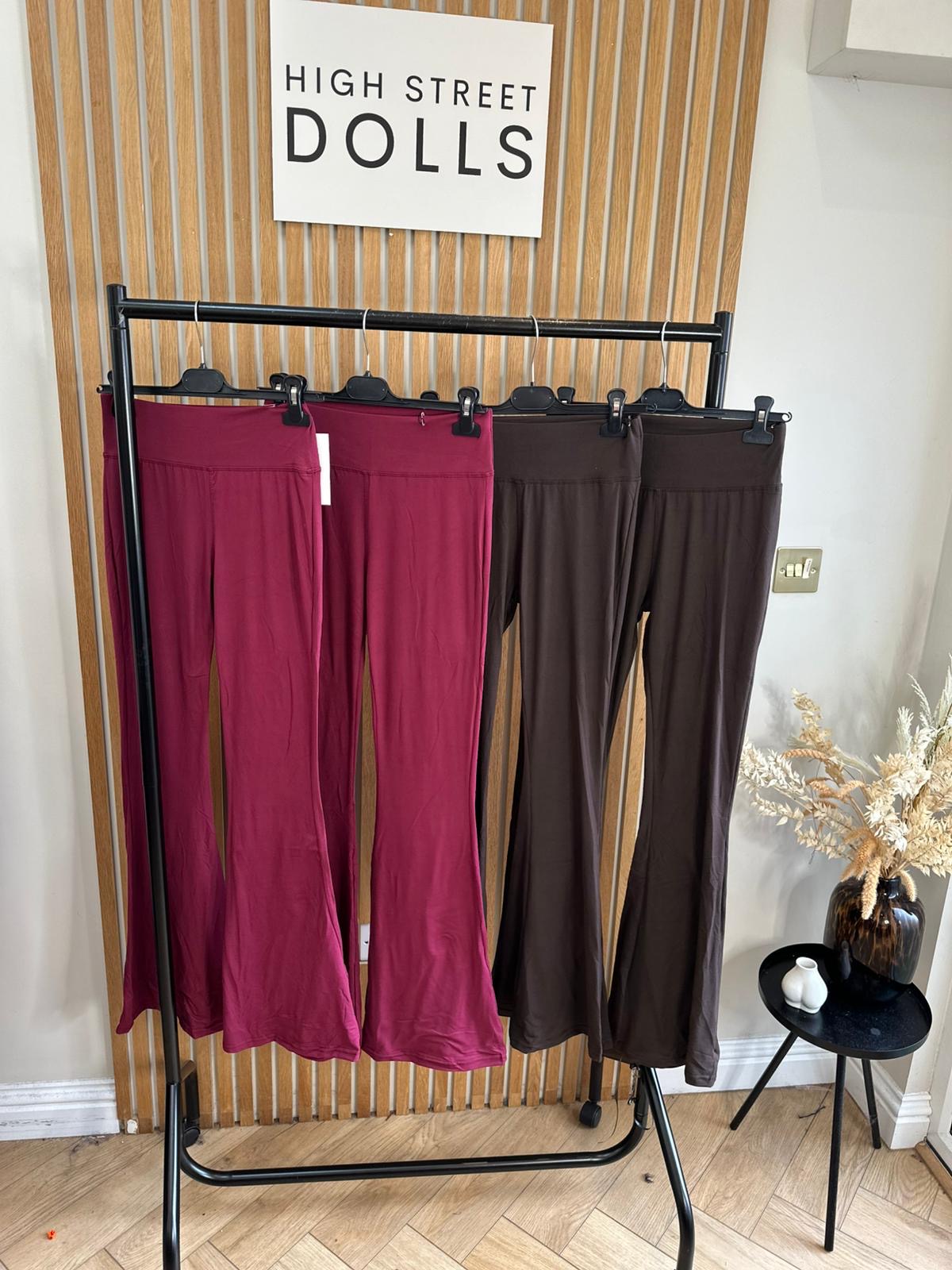 Erin Lycra Flare Trousers Fitted Leggings Activewear Autumn Winter