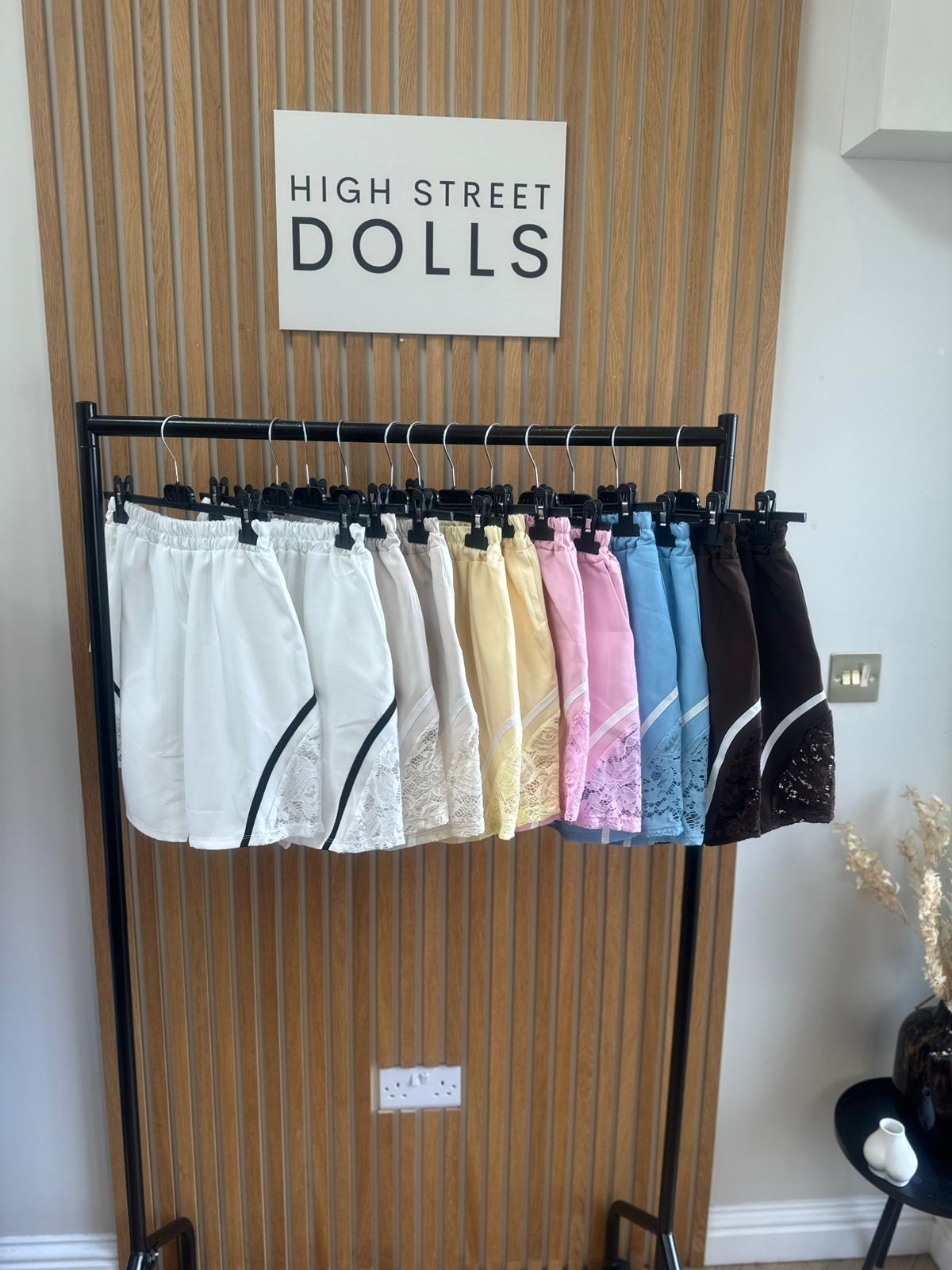 Sugar Lace Shorts Activewear Stripe Details Spring Summer Holiday Elastic Waistband