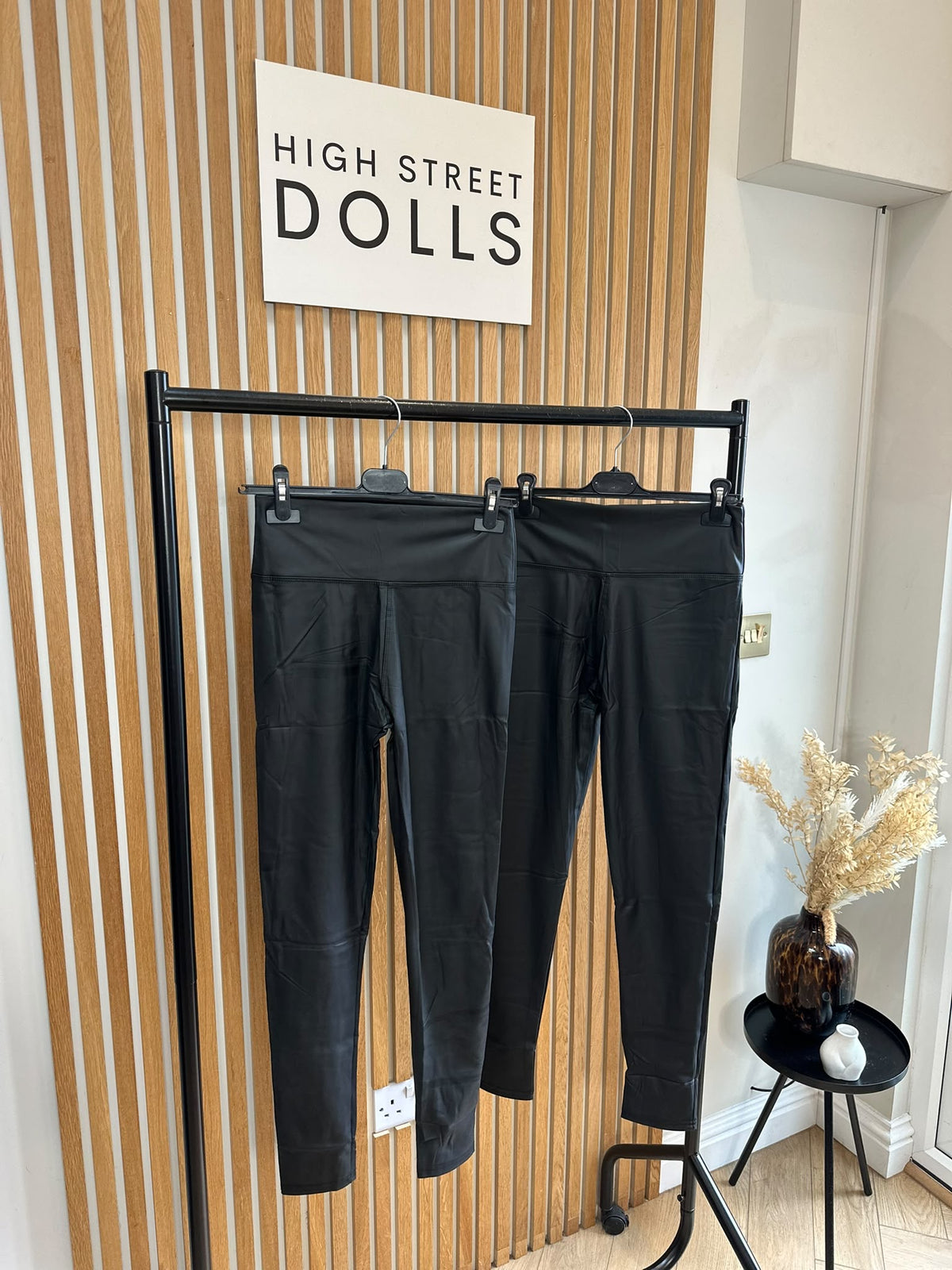 Naomi PU Leather Look Leggings Trousers High Waisted Fitted Style Autumn Winter