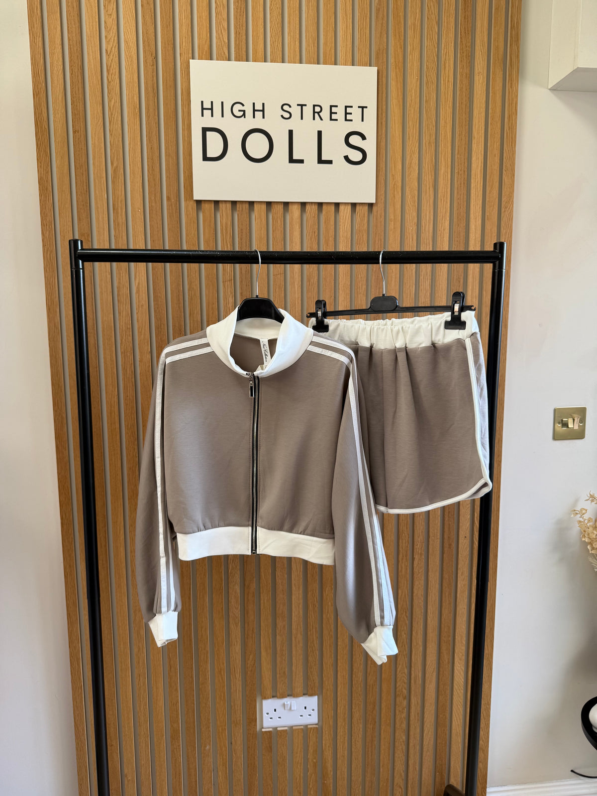 Harlow Striped Zip-Up Hoodie & Shorts Co-Ord Set Women’s Two-Piece Summer to Autumn