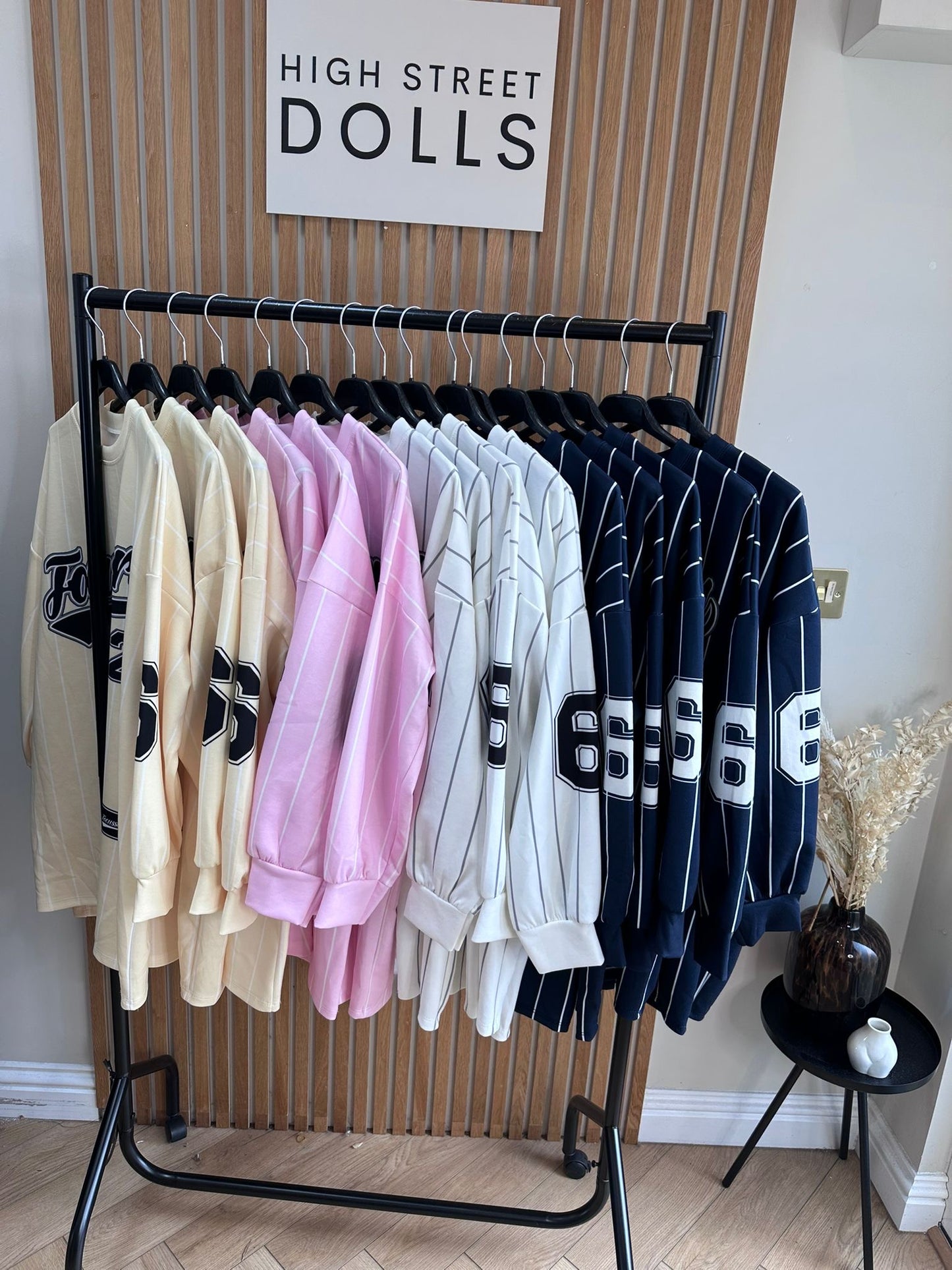 Aurora Oversized Baseball Top Dress Striped Design Slogan Jumper Long Sleeves Printed Spring Summer Baseball Basketball