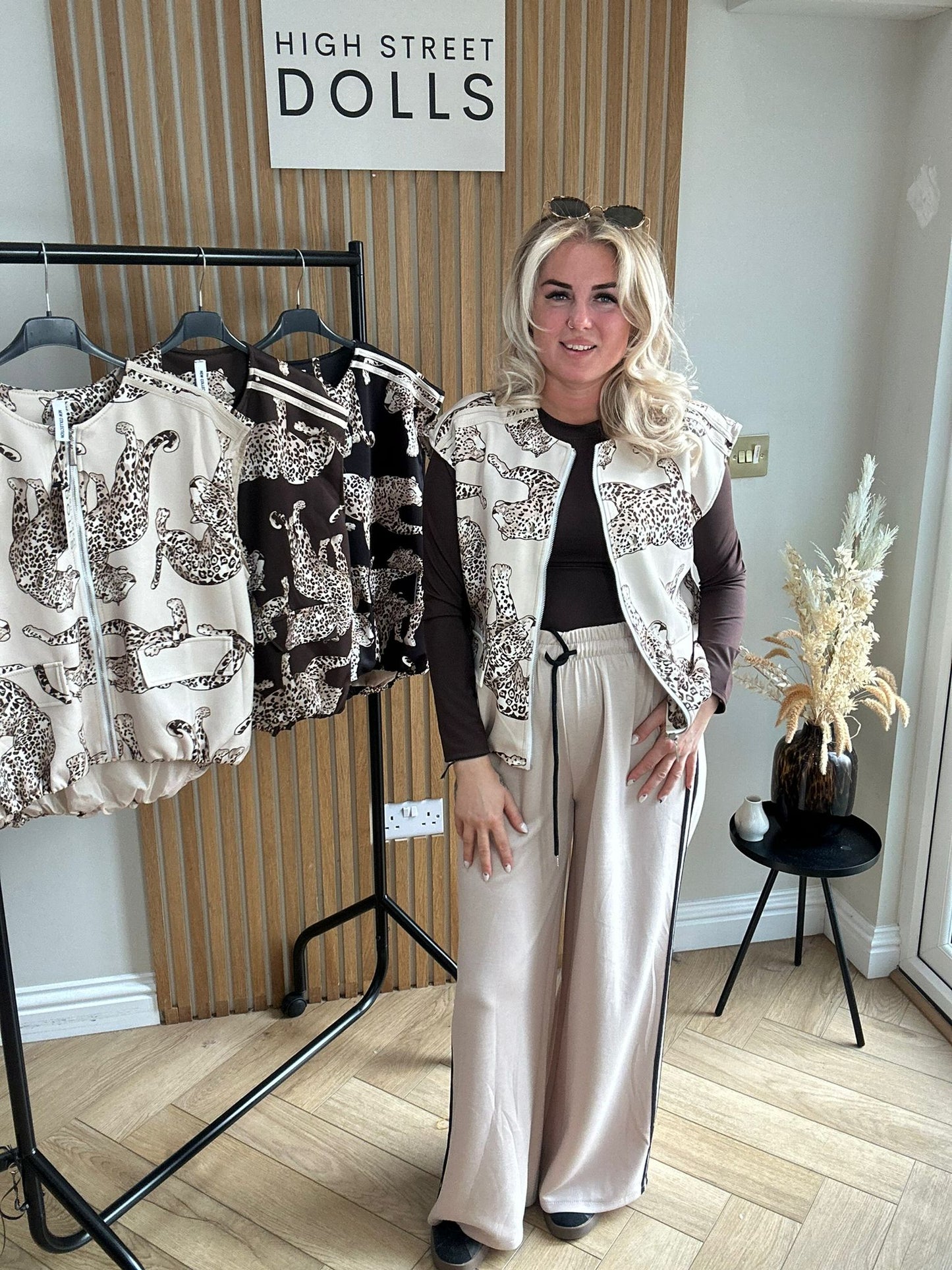 Cally Gilet Bomber Jacket Cheeta Print