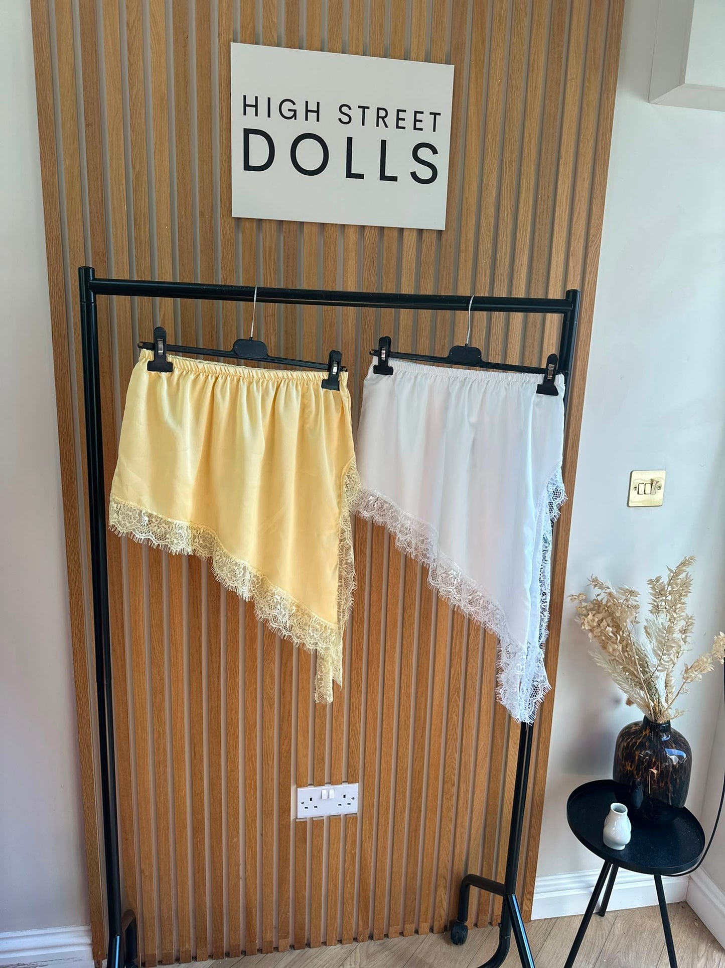 Golden Hour Mini Skirt Lace Details Asymmetrical Satin Summer Holiday