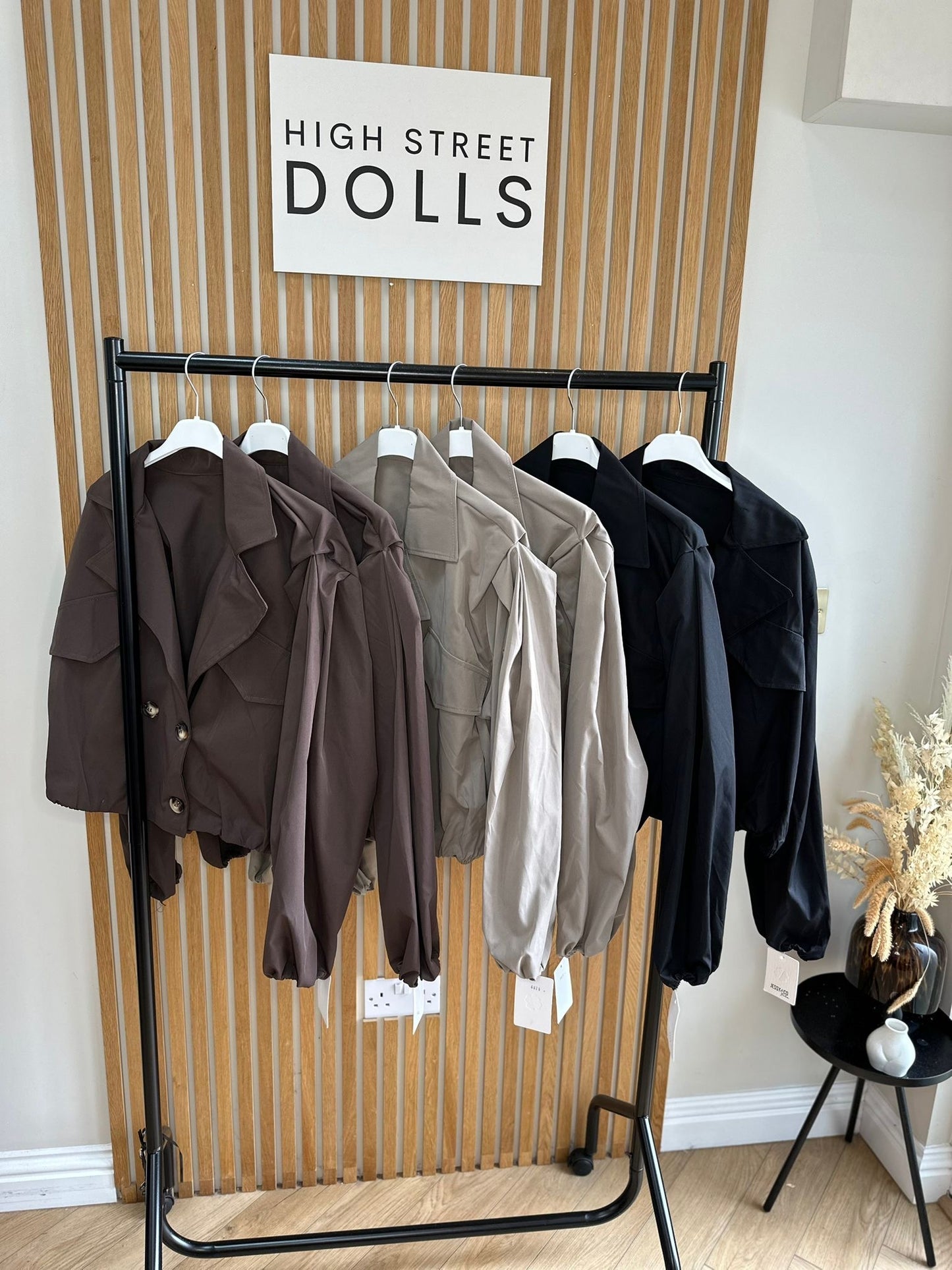 Riley Cropped Double Breasted Jacket Lightweight Trench Coat