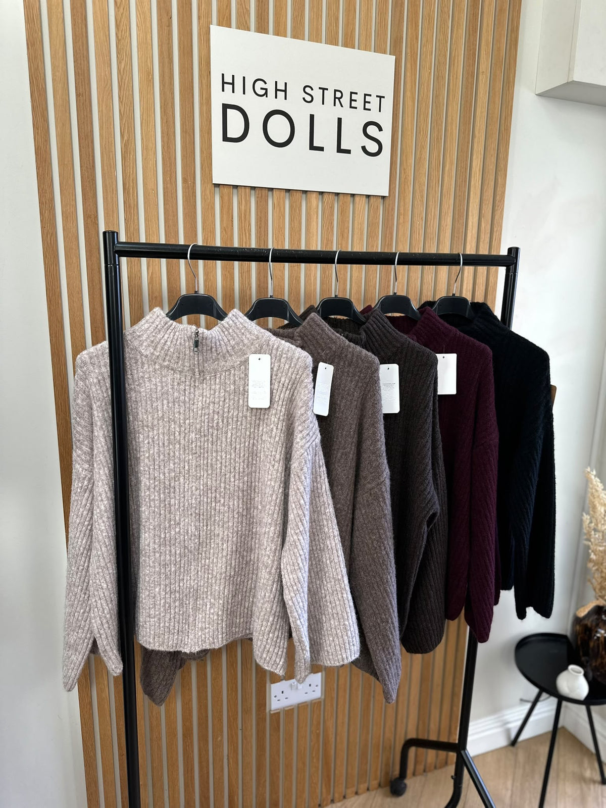 Emily Oversized Knitted Zip-Up Cardigan with Bell Sleeves & Funnel Neckline – Autumn Winter Knitwear