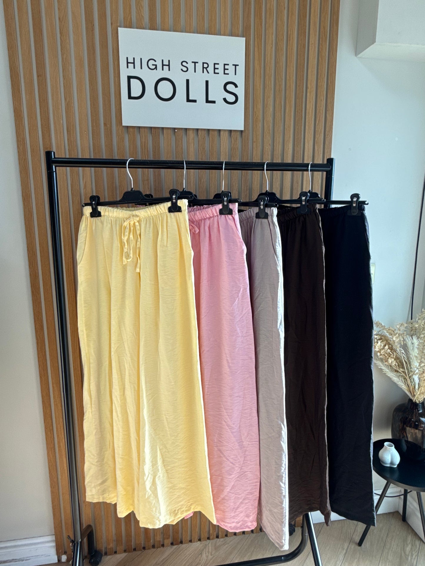 Saffron Wide Leg Trousers Light Weight Linen Style Summer