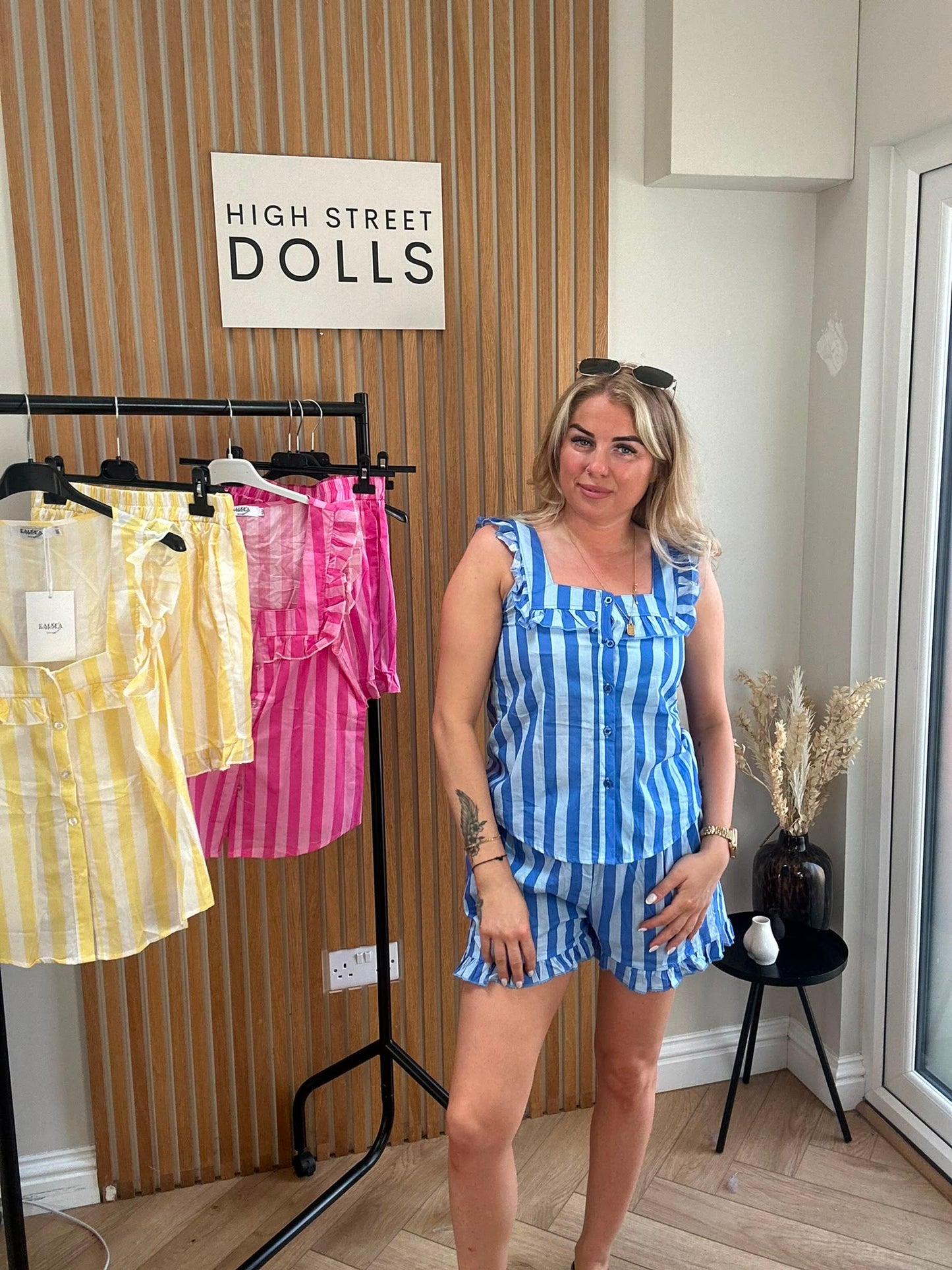 Margot Stripe Top and Shorts Two Piece Co Ord Summer Holiday Beach Casual Daywear Colourful