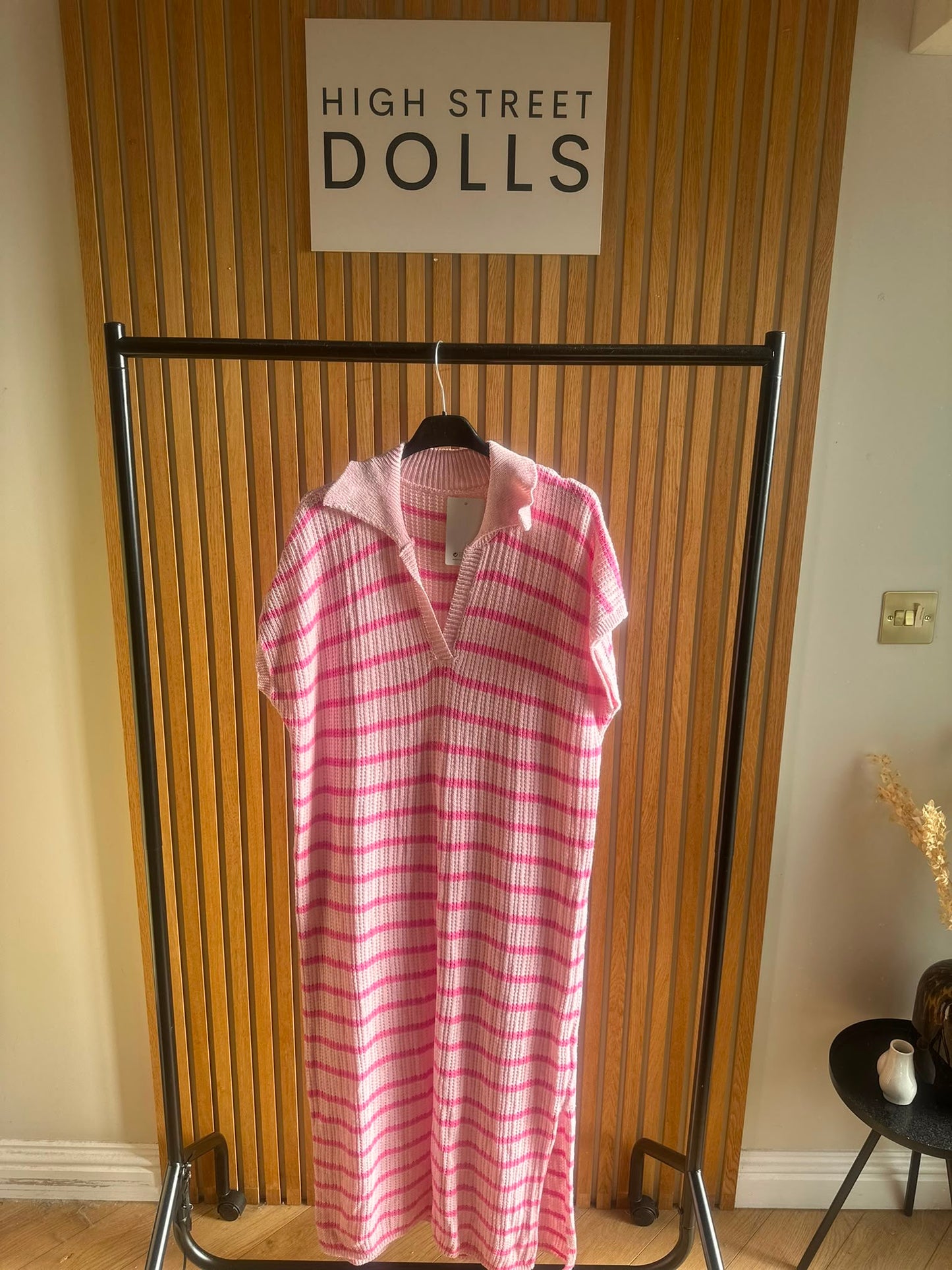 Belle Knitted Stripe Midi Dress Summer Holiday Outfit