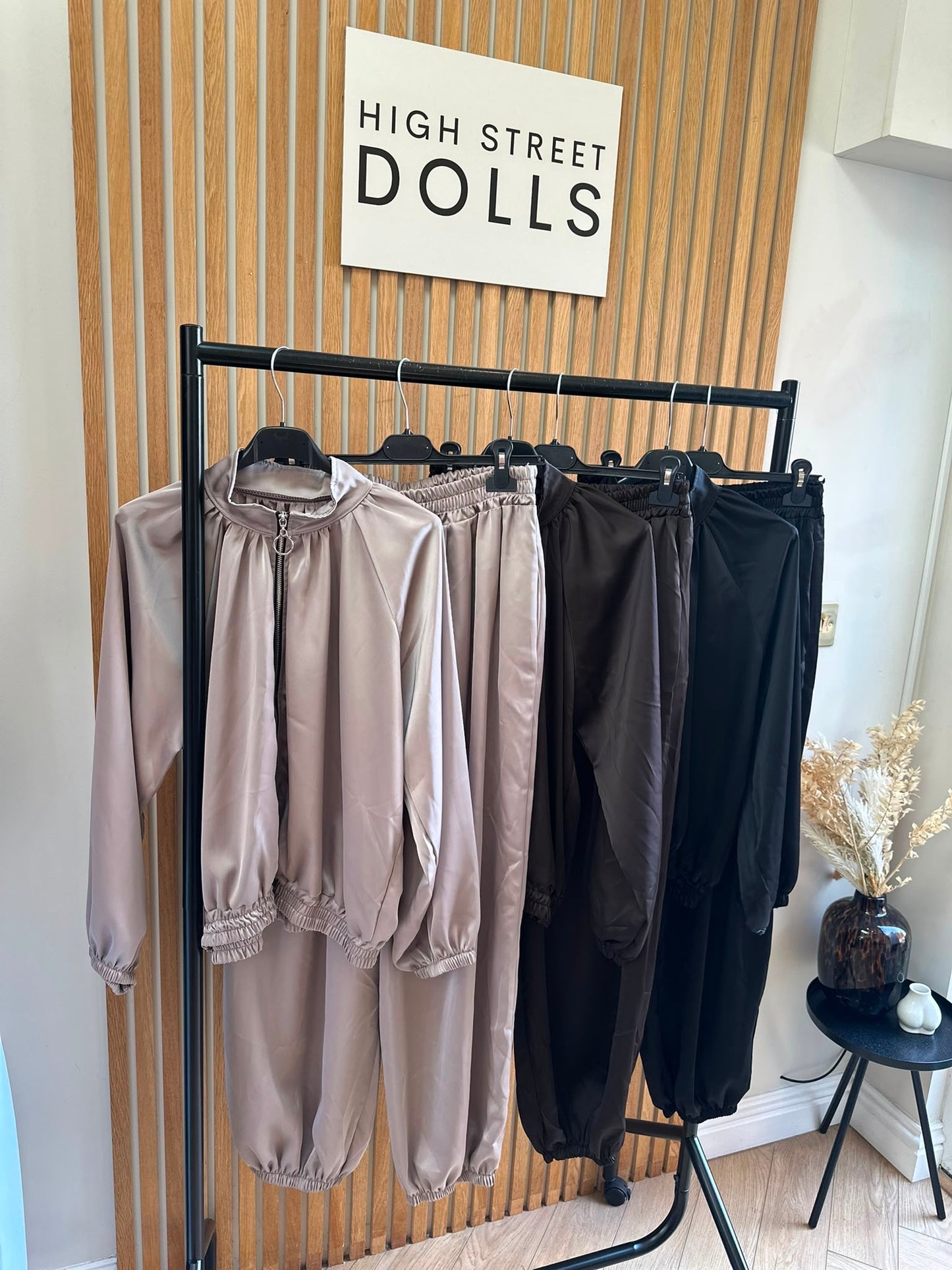 Blair Satin Harem Tracksuit Two-Piece Bomber Jacket Style Co-Ord, Silky Satin Material Autumn Loungewear
