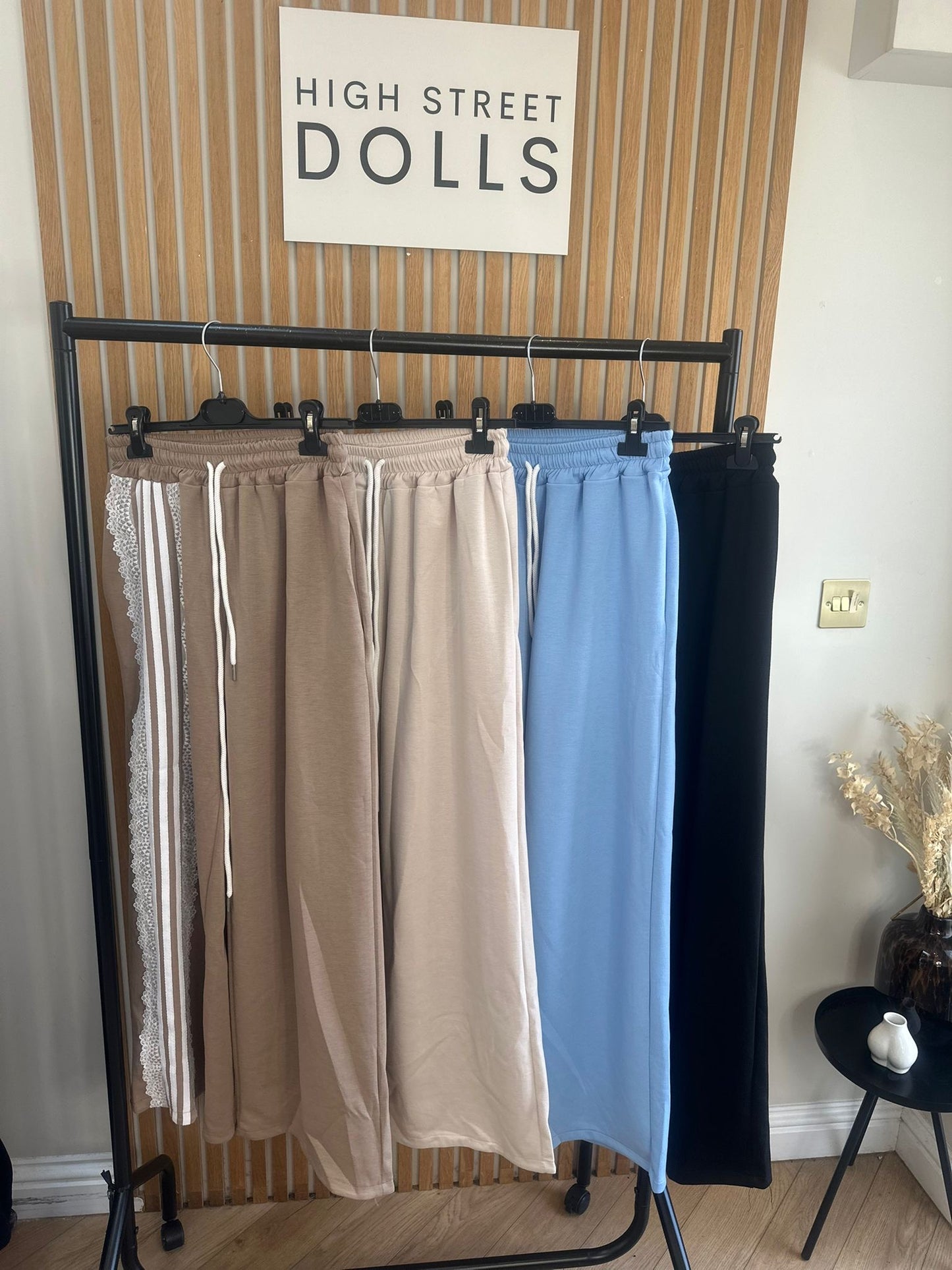 Lacey Wide Leg Trousers Lace Stripe Details Spring Summer Holiday