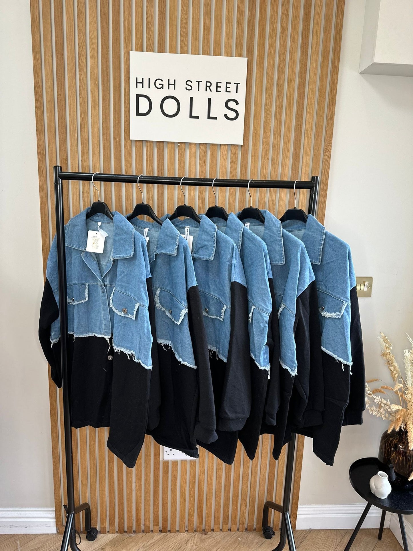 Bryony Oversized Shaket with Denim Details Shirt Jacket