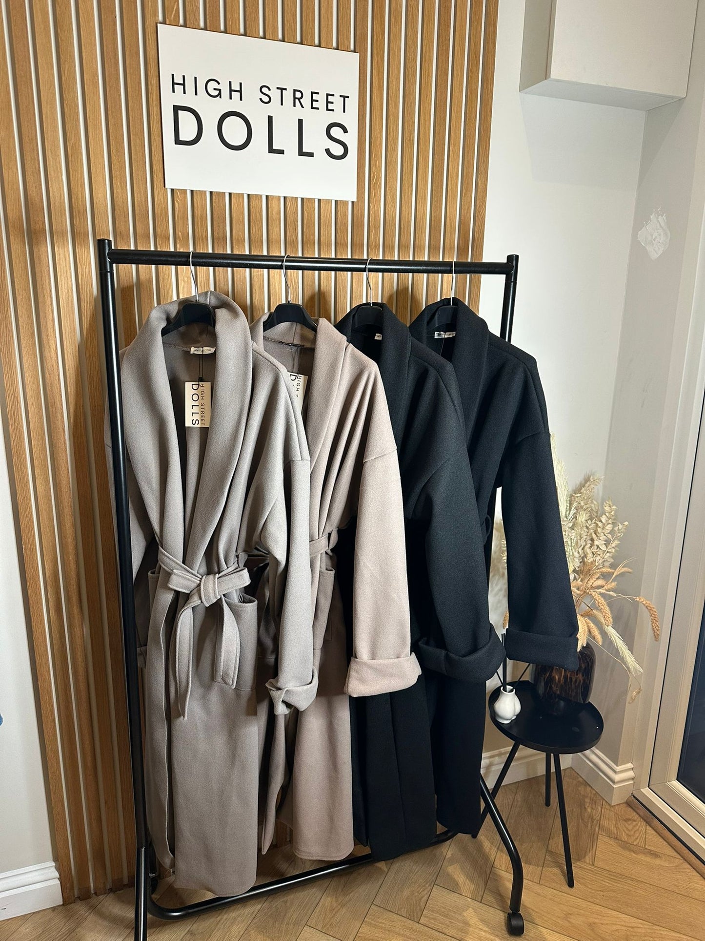 Belted Trench Coat Soft Felt Lapel Wrap Around